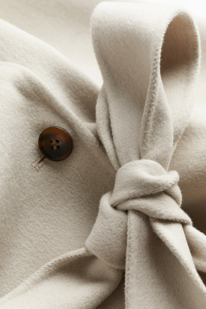 Wool-blend coat - Light beige/Dark grey - 7
