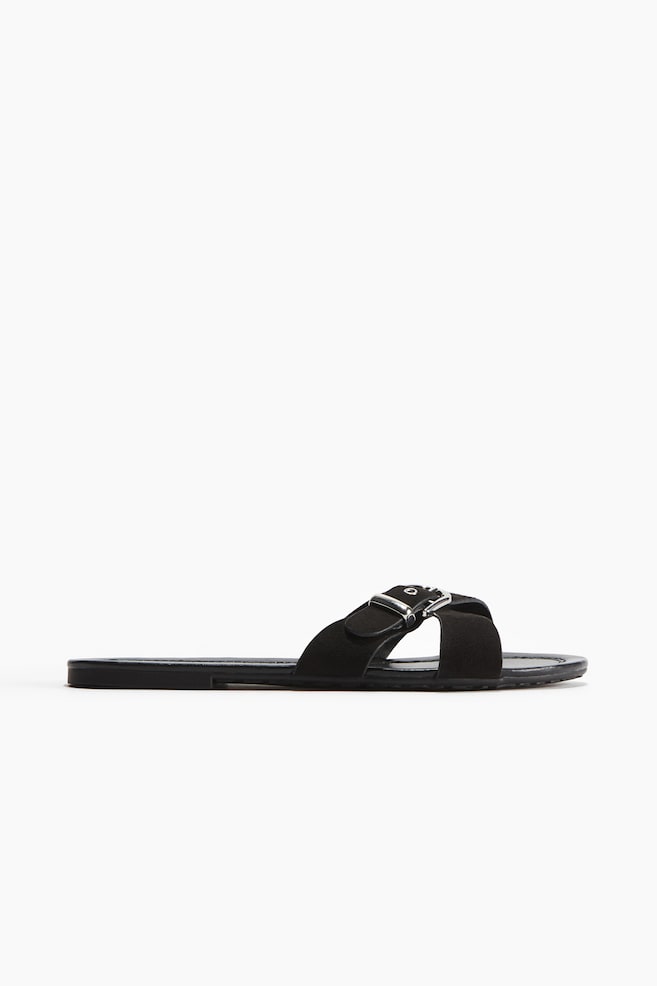 Sandalias con correas cruzadas - Negro/Beige/Café oscuro/Borgoña - 2