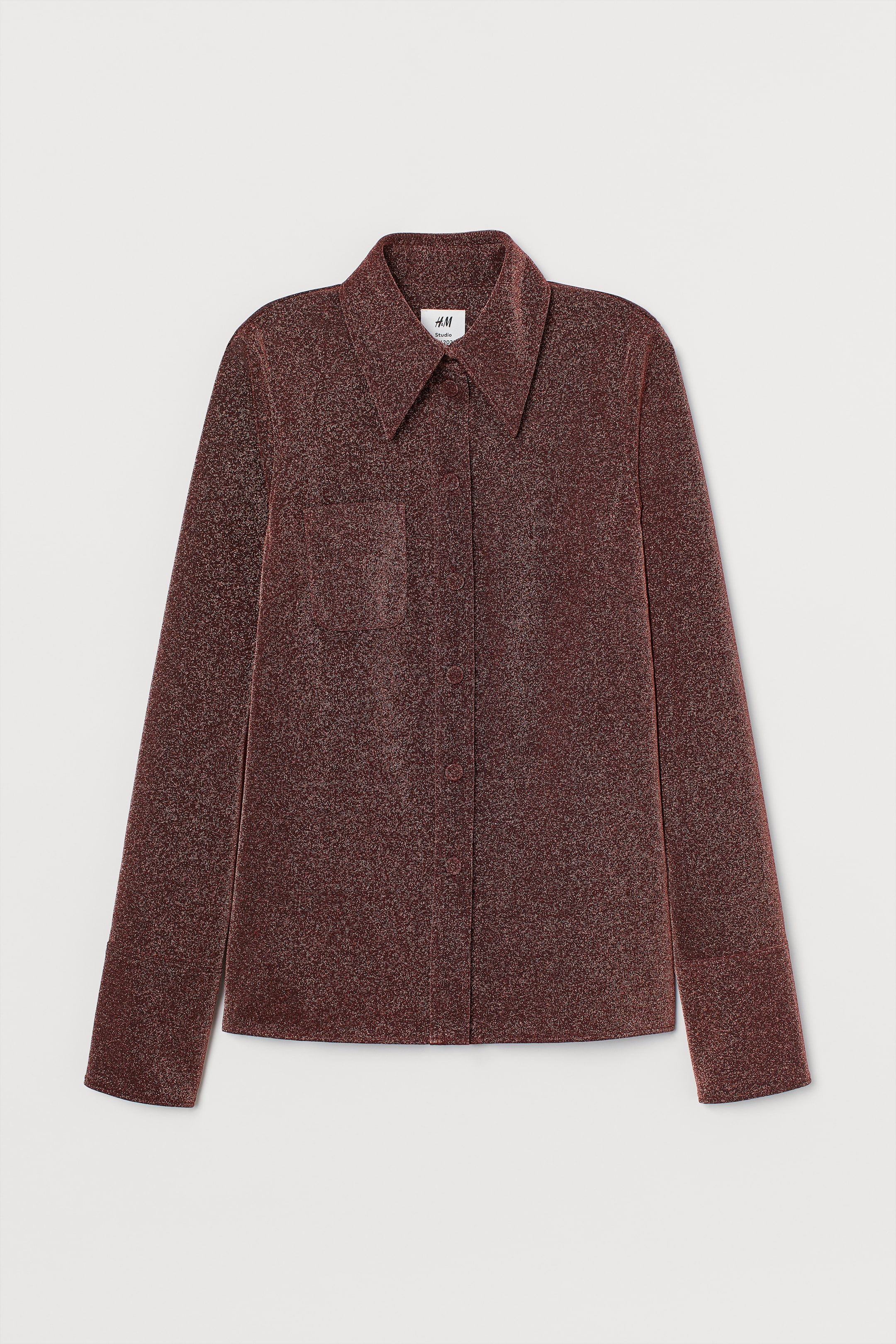 View larger image: Glittery shirt - Rust red - Ladies | H&M HK 1