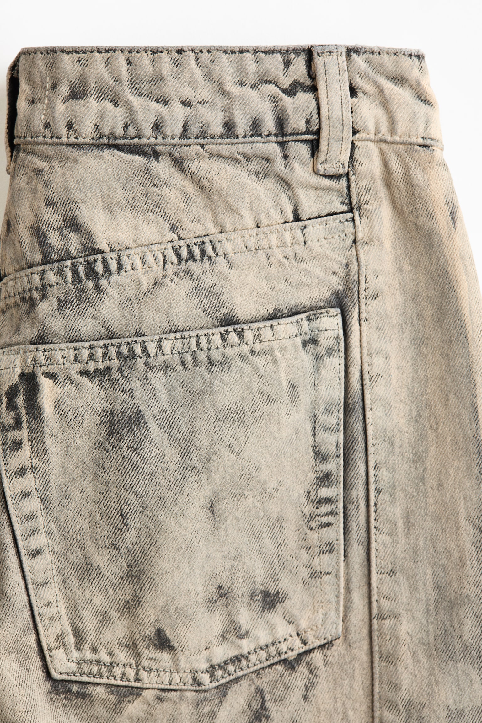 Dżinsy o malowanym wyglądzie - Szary - 7