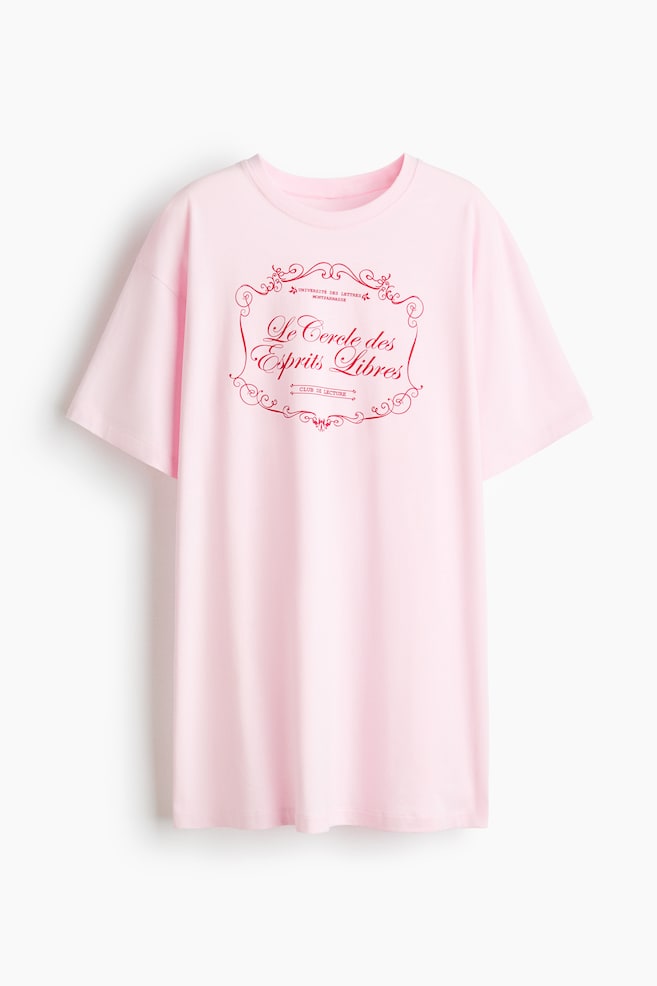 Printed nightdress - Light pink/Le cercle/Light grey marl/Calm Down - 1