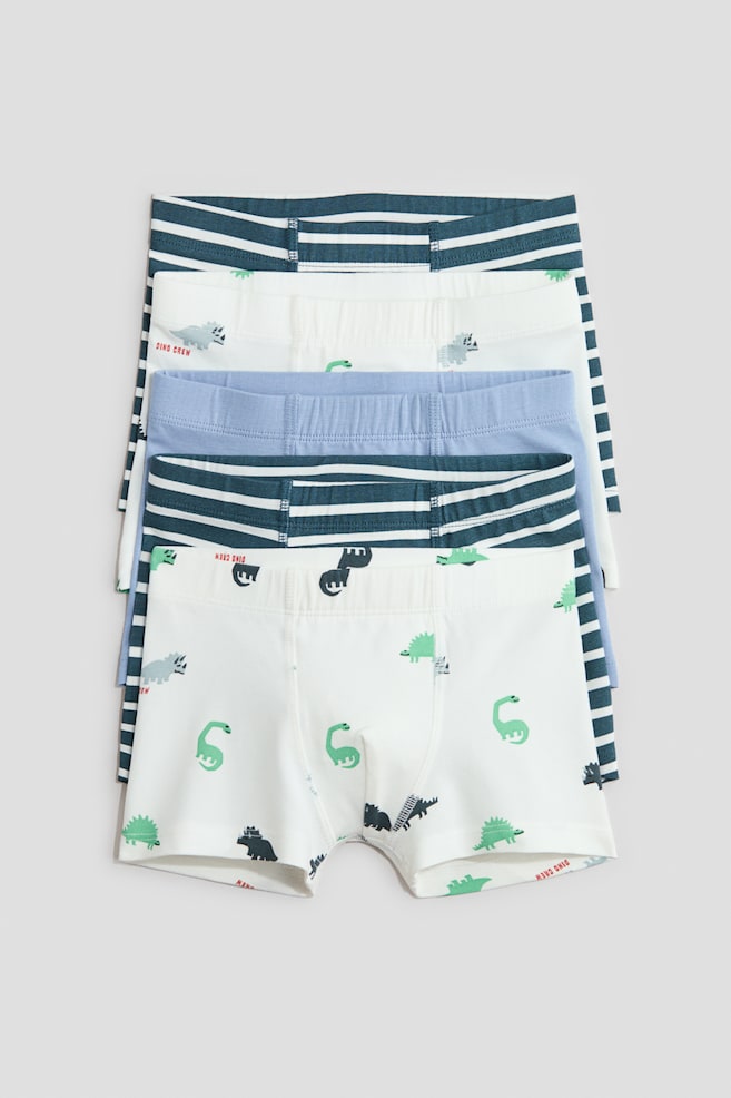 5-pack cotton trunks - Blue/Dino Crew - 1
