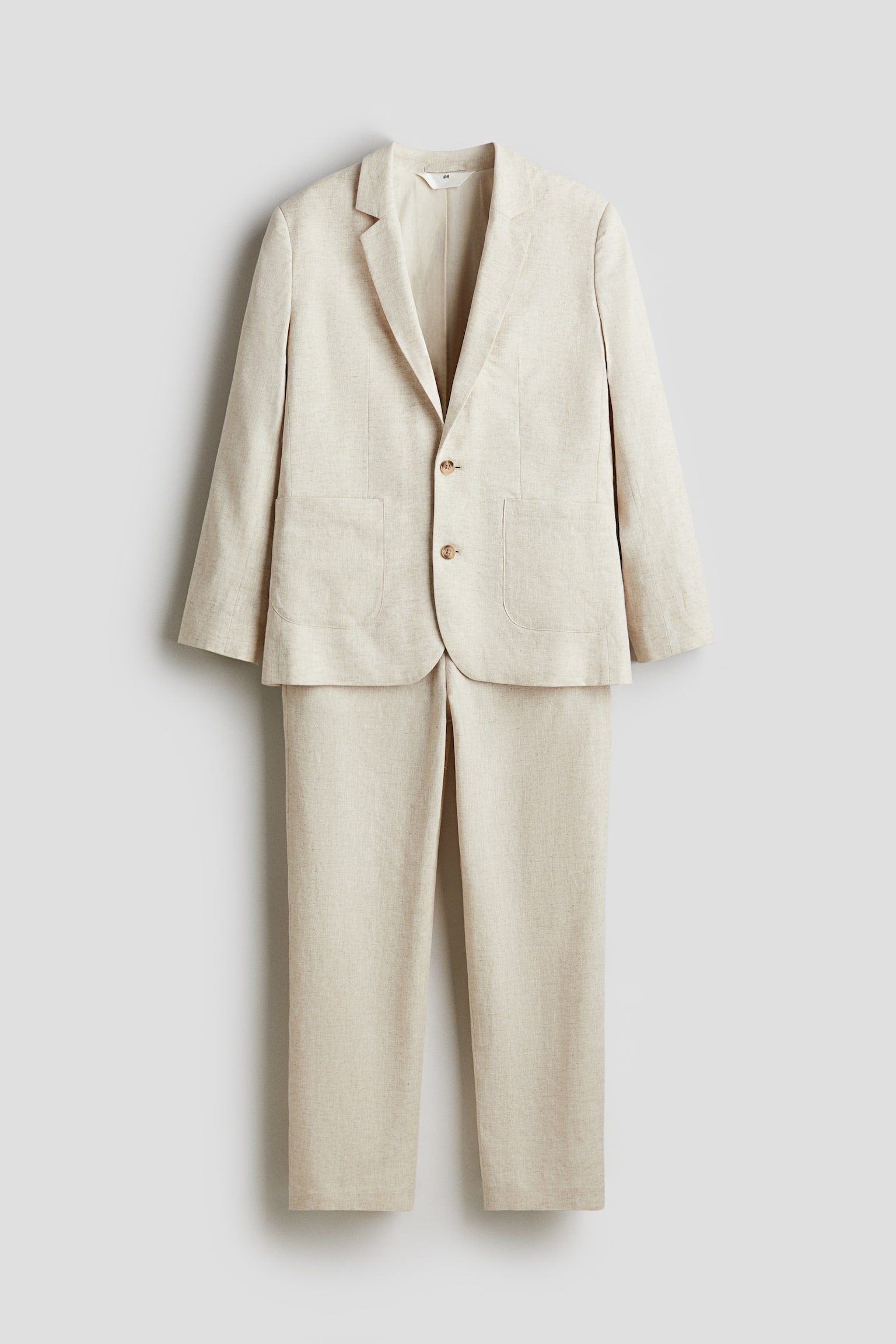 Linen Blend Suit - Light beige - 1