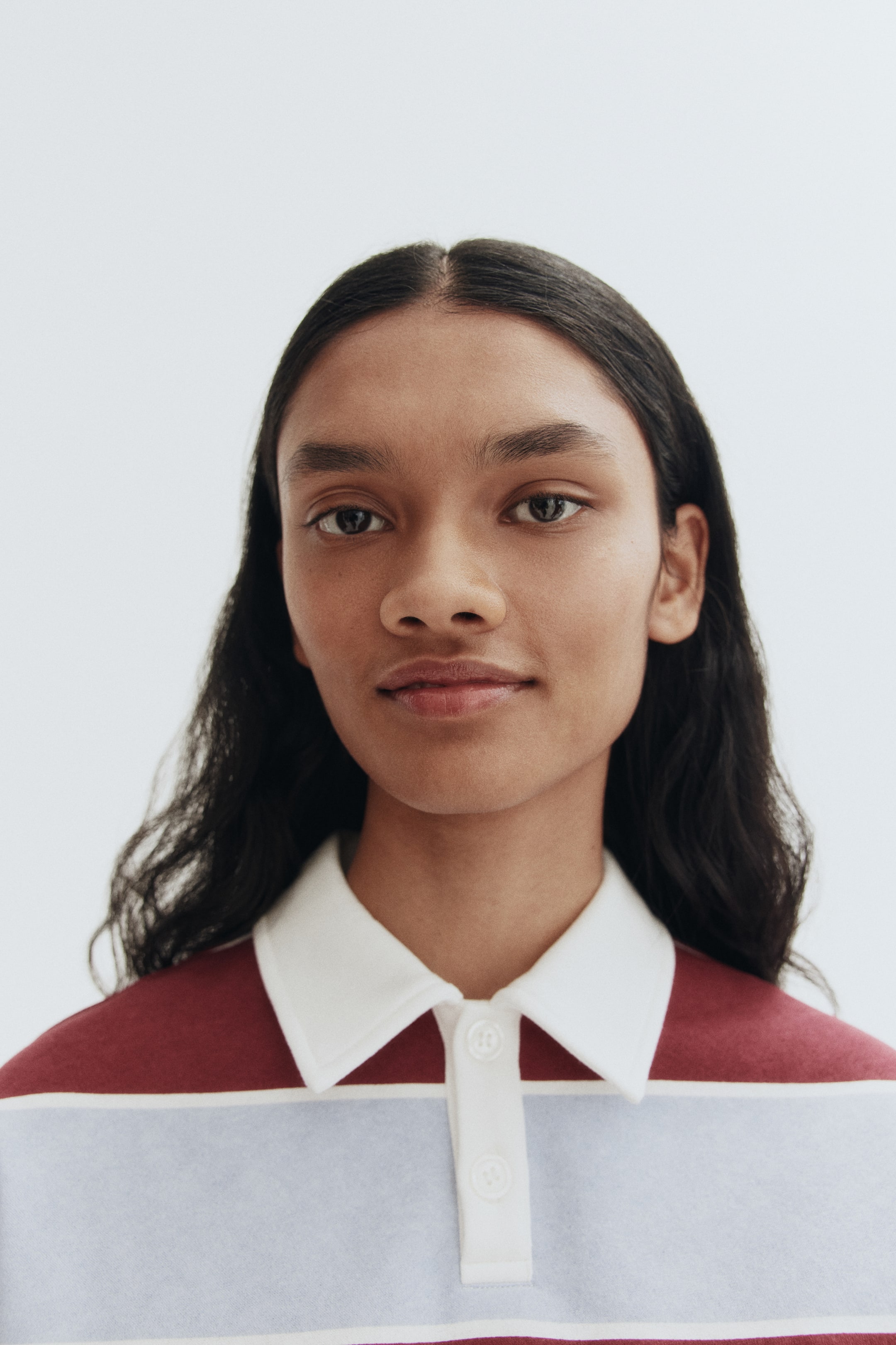 이미지 확대 보기: 럭비 셔츠 - 레드/블루 스트라이프 - 여성 | H&M KR 3