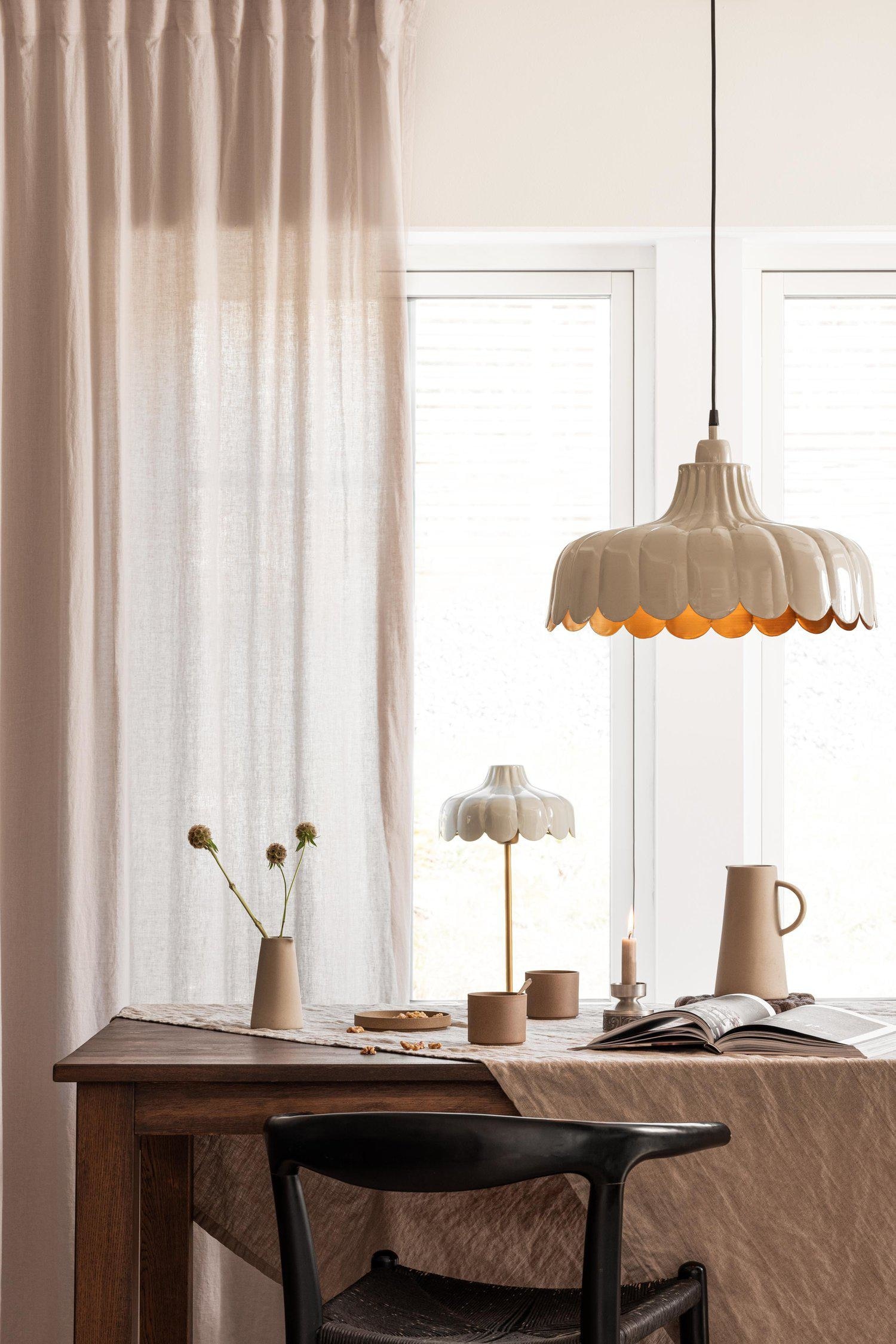 Wells Tafellamp 50cm - Naturel/Groen/Wit/Zwart