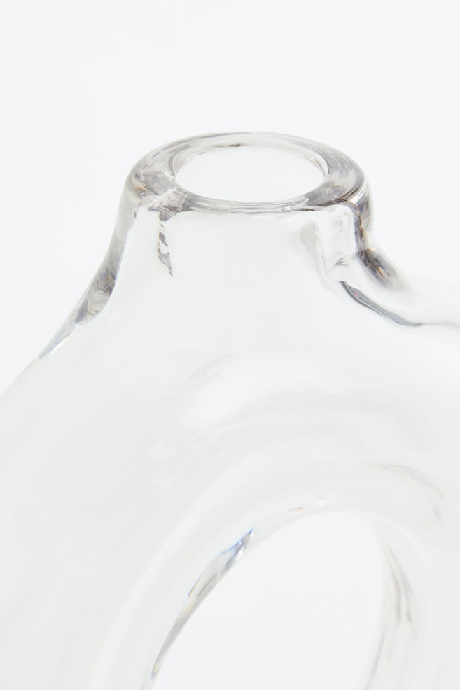 Vase en verre - Verre transparent/Beige foncé - 4