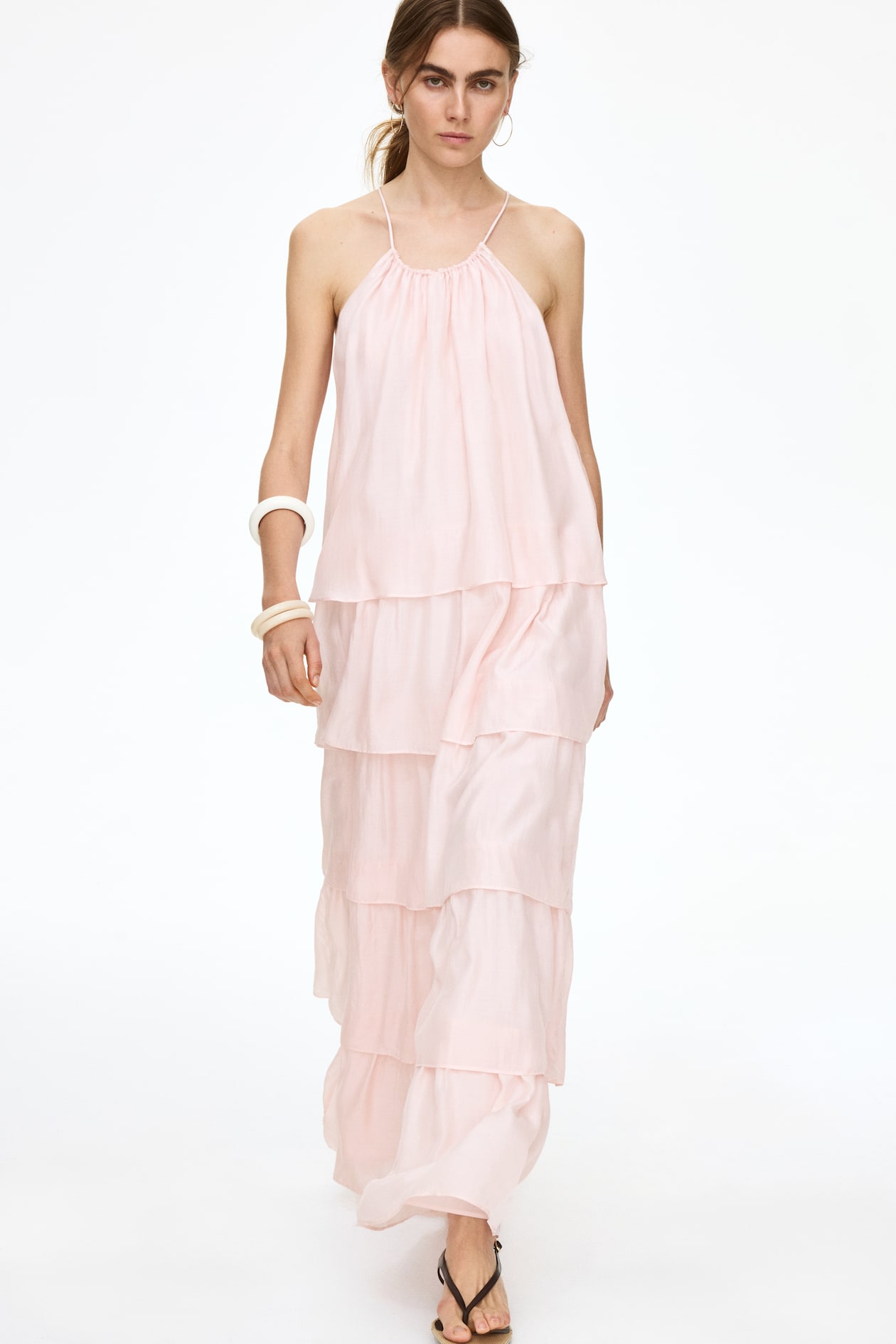Women's Light dusty pink Tiered Strappy Dress | H&M US