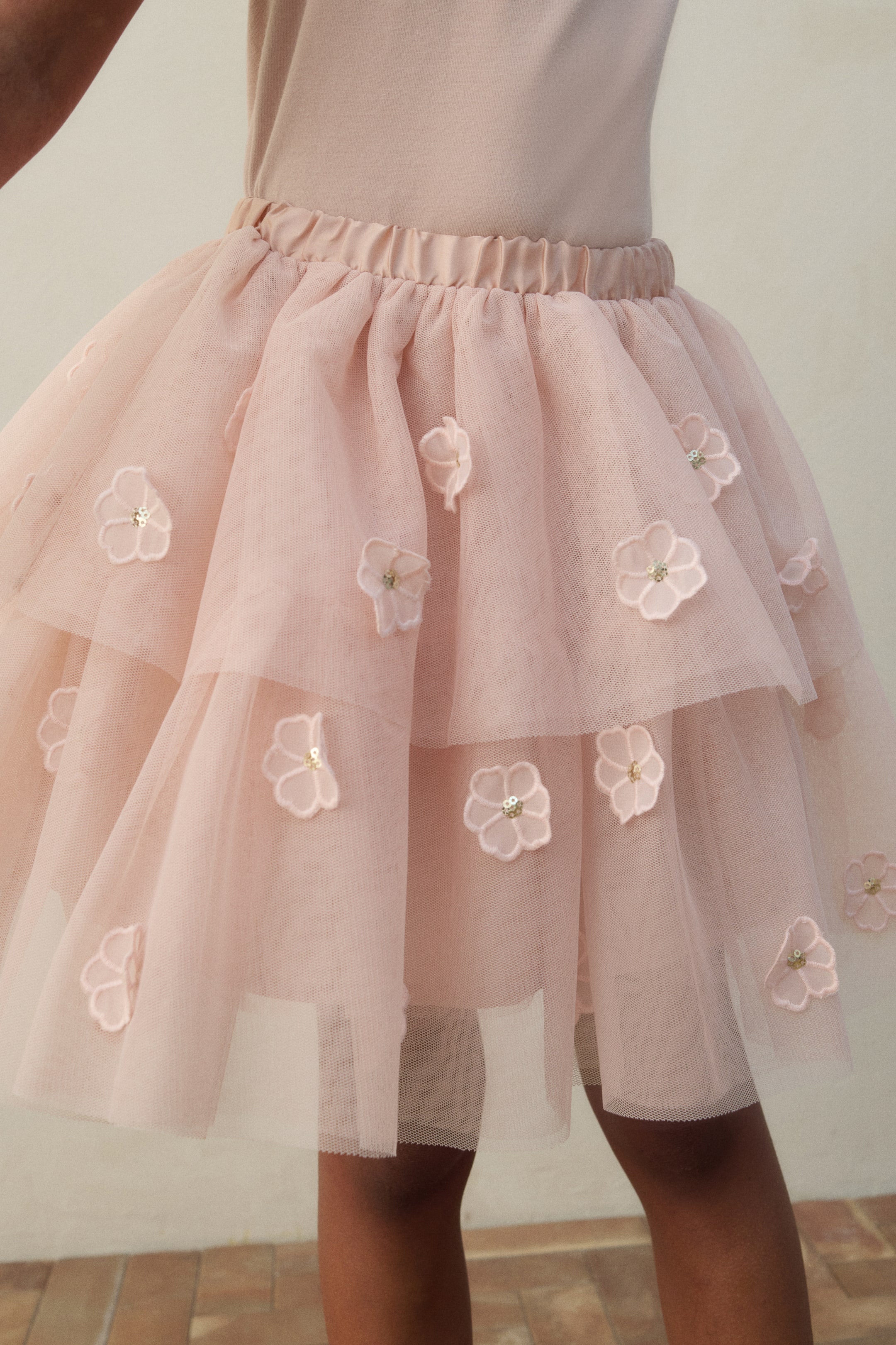 View larger image: Appliquéd tulle skirt - Light pink - Kids | H&M IN 3