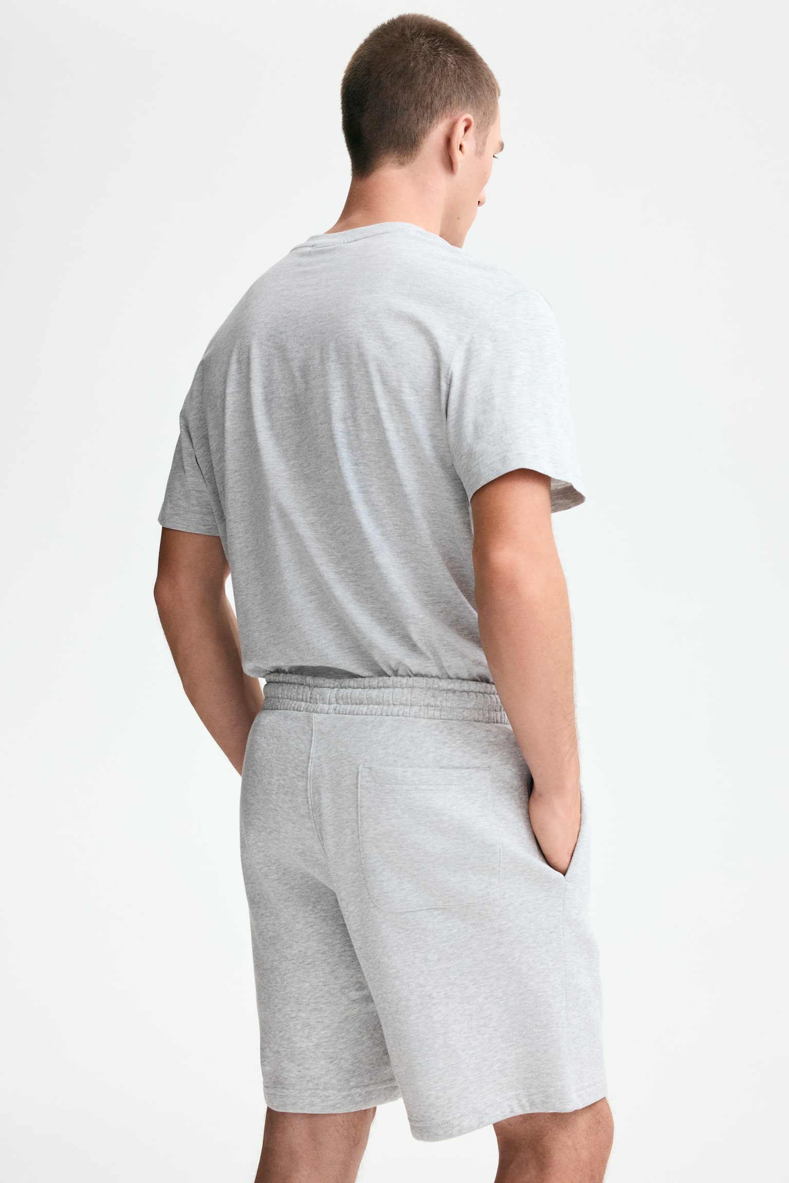 Regular Fit Shorts - Light grey marl/Black/Dark brown - 6