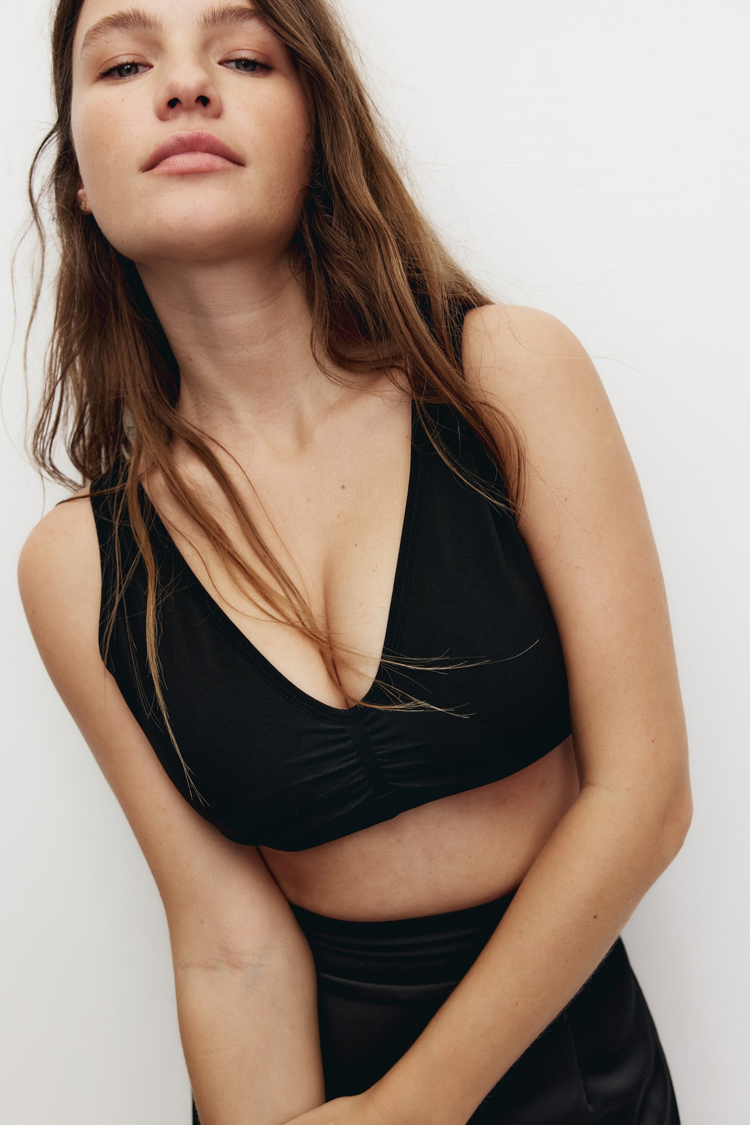 Seamless Padded soft bra - Black/Dark dusty pink - 7