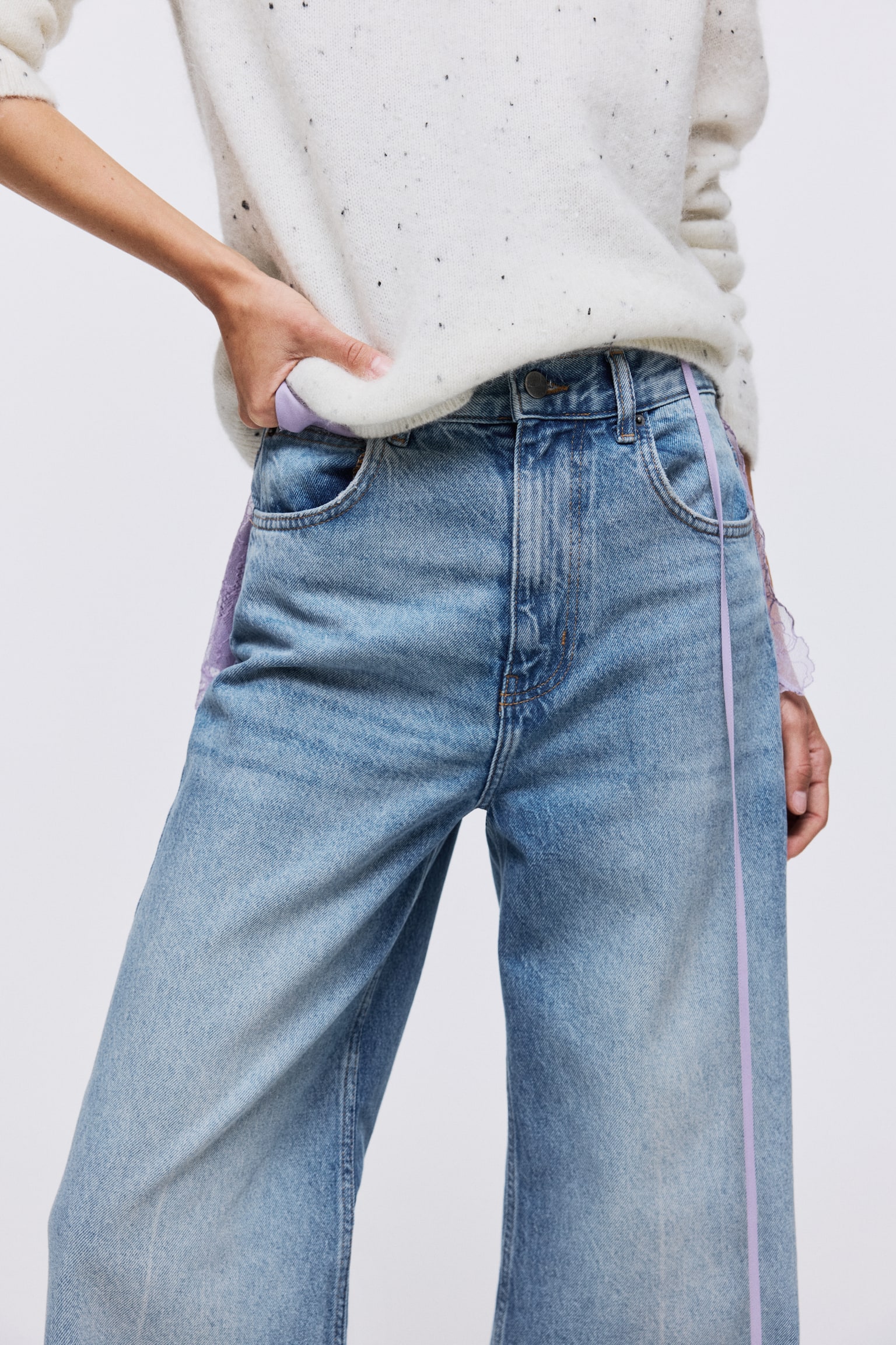 Bootcut High Jeans - Açık kot mavisi/Koyu kot mavisi - 5