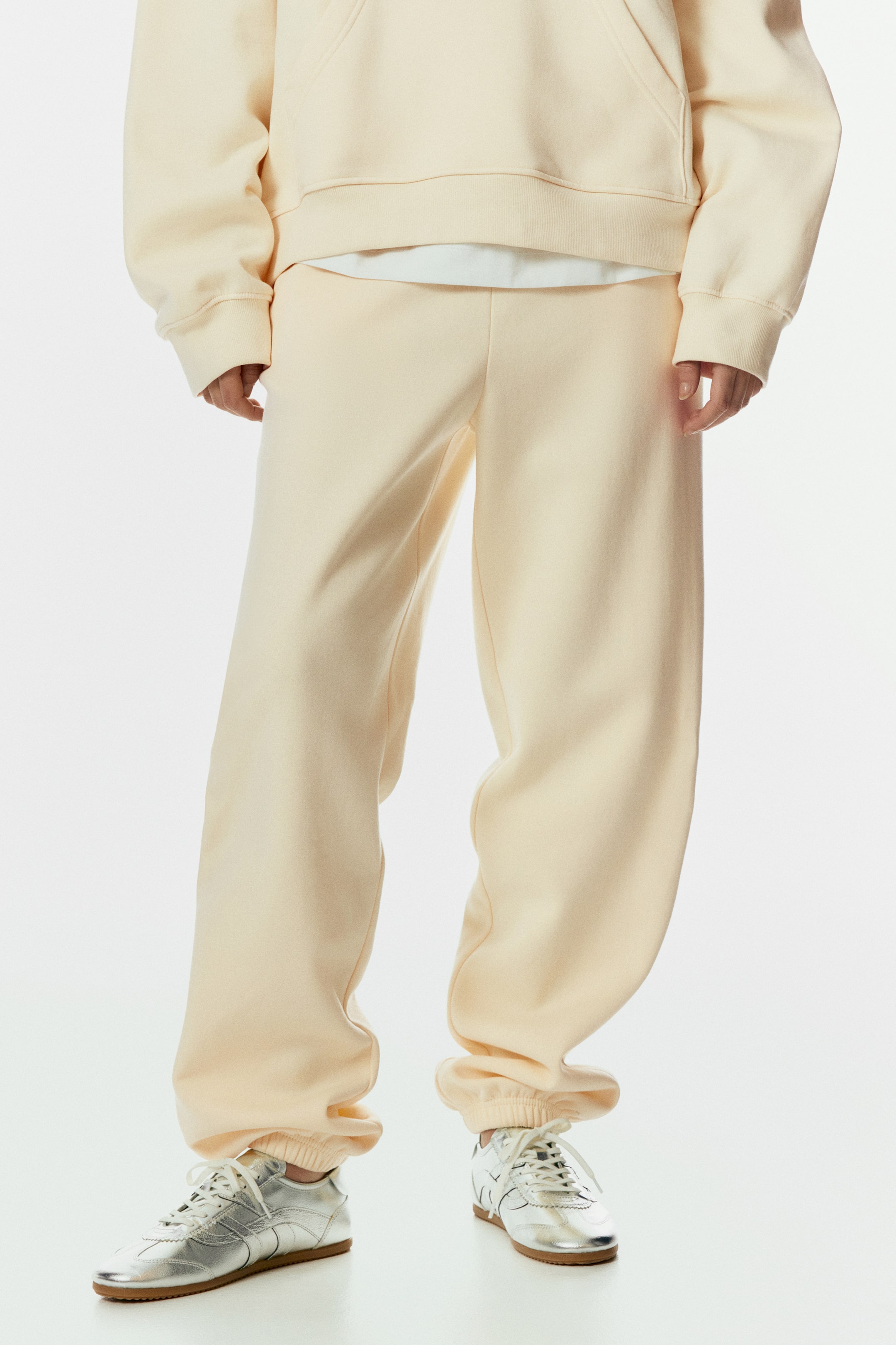 이미지 확대 보기: 코튼 블렌드 스웨트 팬츠 - 라이트 옐로 - 여성 | H&M KR 3