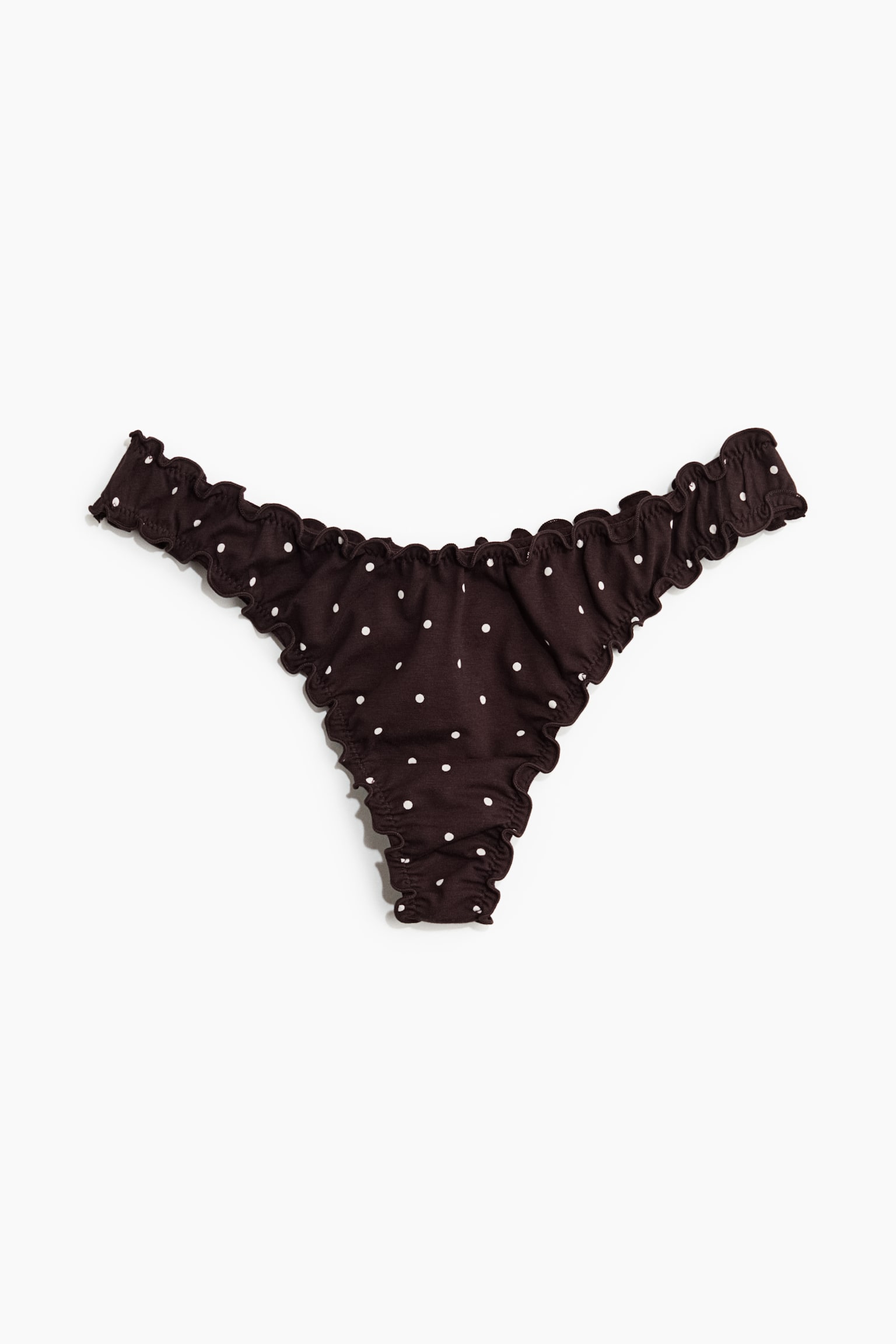 Трусы-стринги Overlocked, 3 шт. — H&M, цвет: Тёмный коричневый — фото 5