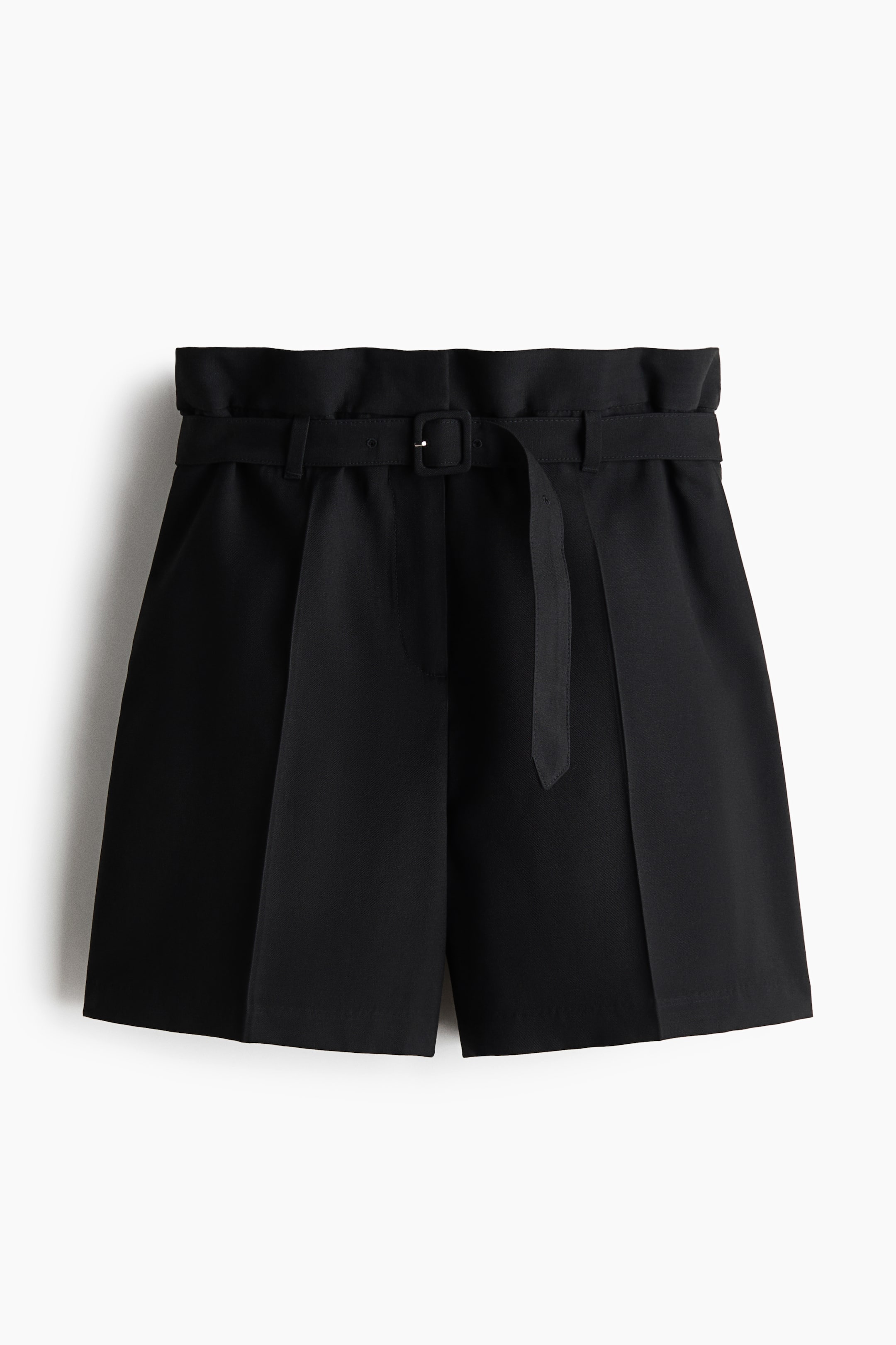 Viscose-Blend Shorts with Belt