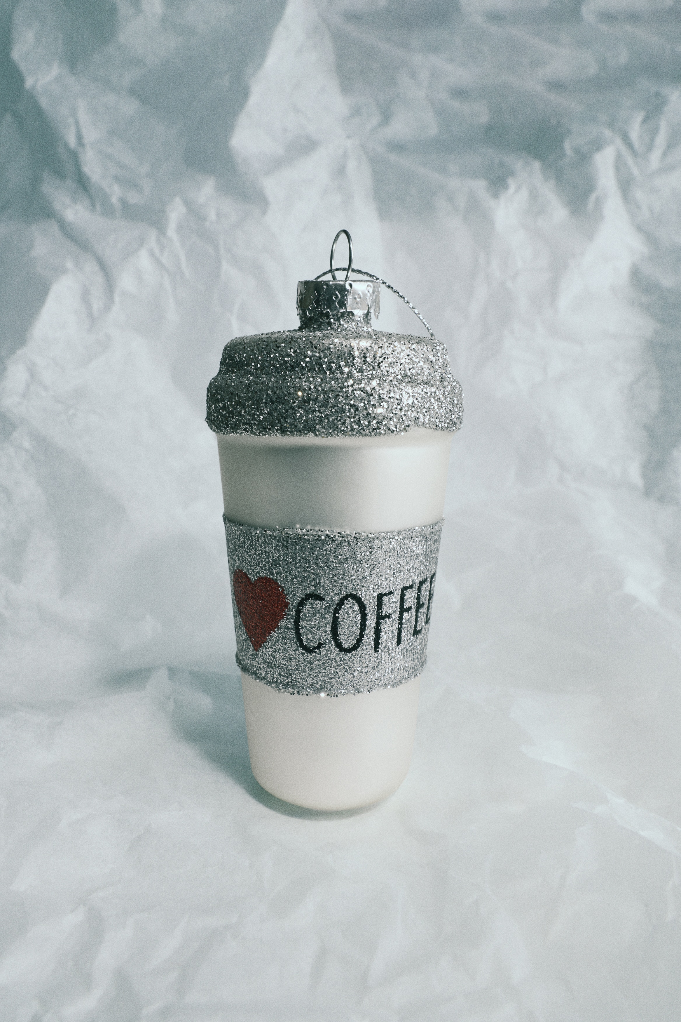 Glass Christmas Ornament - Silver-colored/coffee cup/Dark beige/croissant/Dark beige/house/Silver-colored/moka pot/Red/Hot Cocoa/Silver-colored/caviar tin/Gold-colored/pompom hat/White/skate/Gold-colored/cable car/White/mitten/Gold-colored/skis/Gold-colored/boots