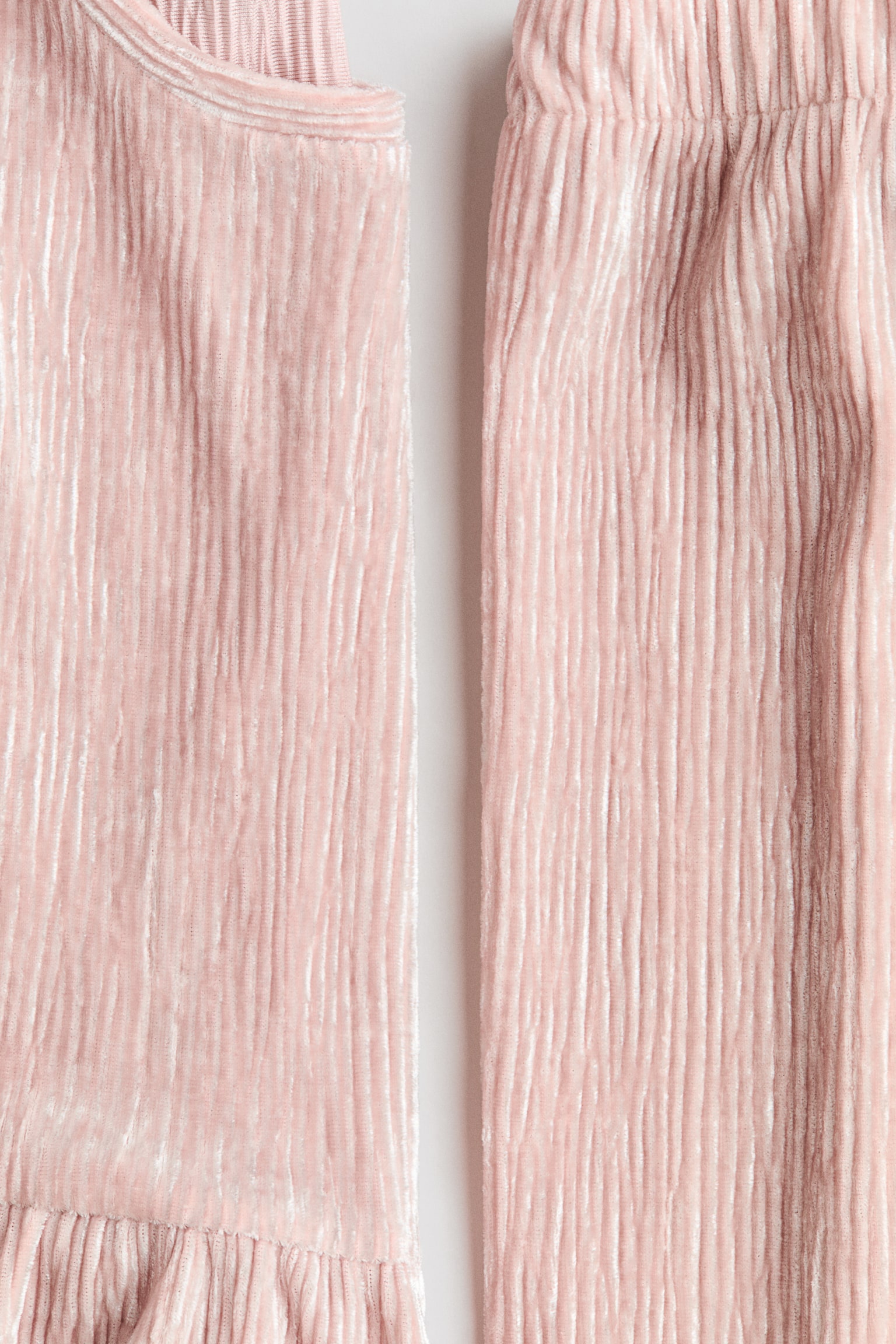 2-delat set i krinklad velour - Ljusrosa - 2