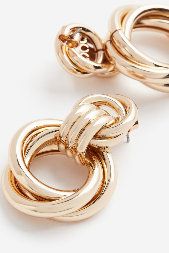 Chunky earrings - Gold-coloured - 2