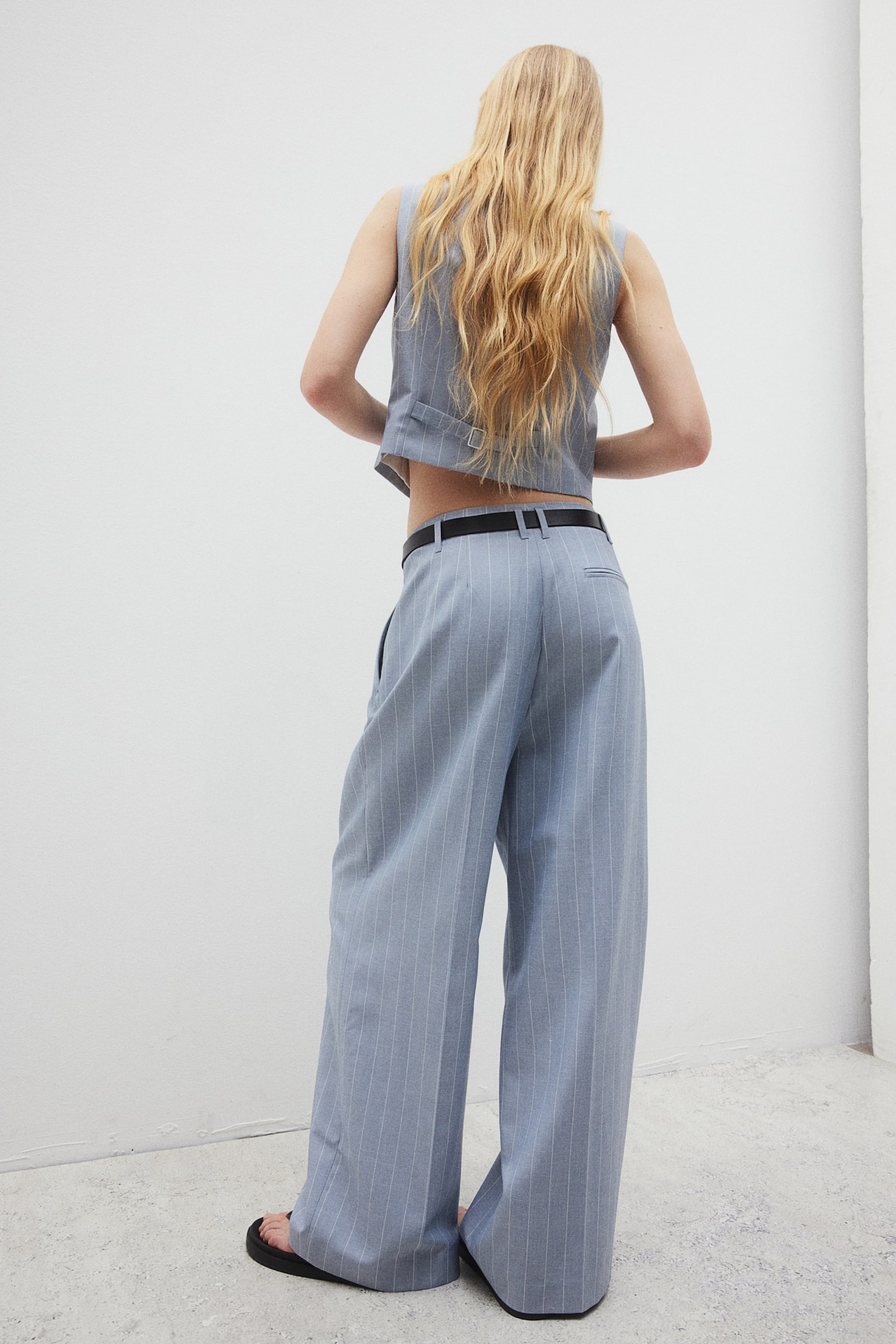 Tailored Pants - Light dusty blue/Pinstripe/Light beige - 6