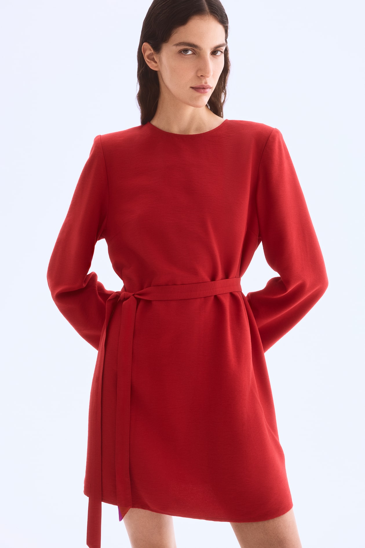 Women's Bright red Tie-Belt Dress | H&M US
