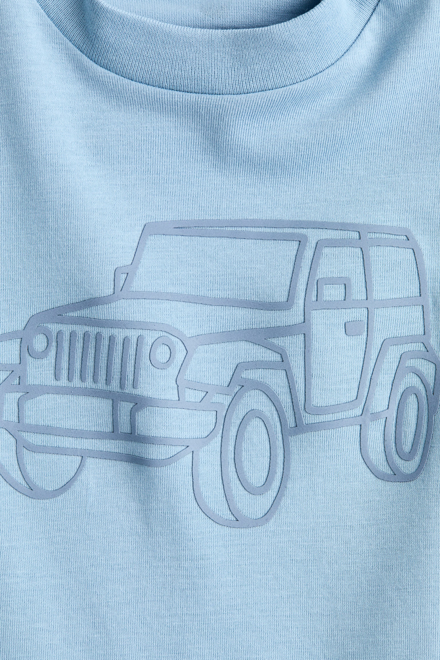 プリントデザインTシャツ - ライトブルー／Jeep/ライトグリーン／サン - 2
