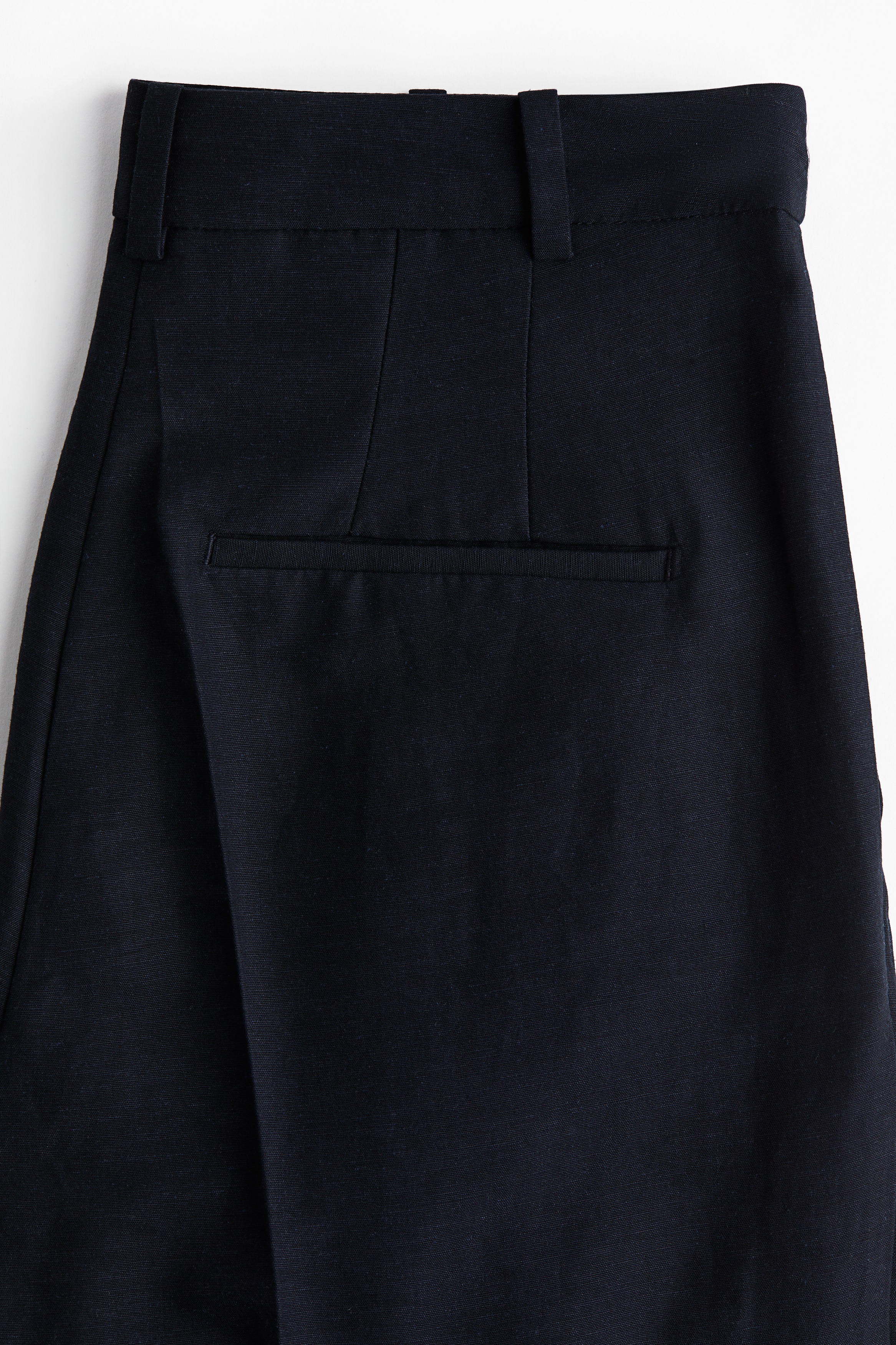 Wide linen-blend trousers