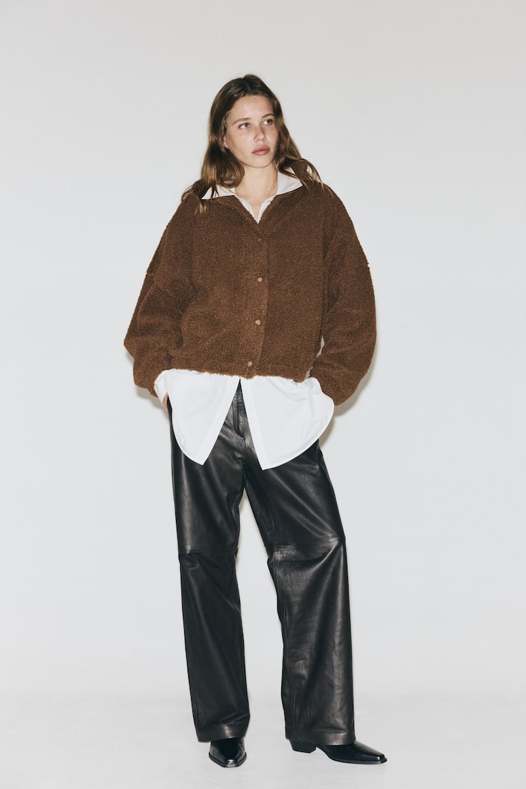 テディジャケット - ダークブラウン - レディース | H&M JP