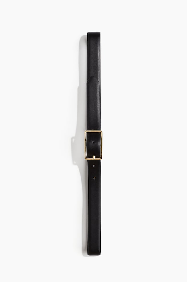 Ceinture en cuir fendu - Noir/Marron/Marron - 1