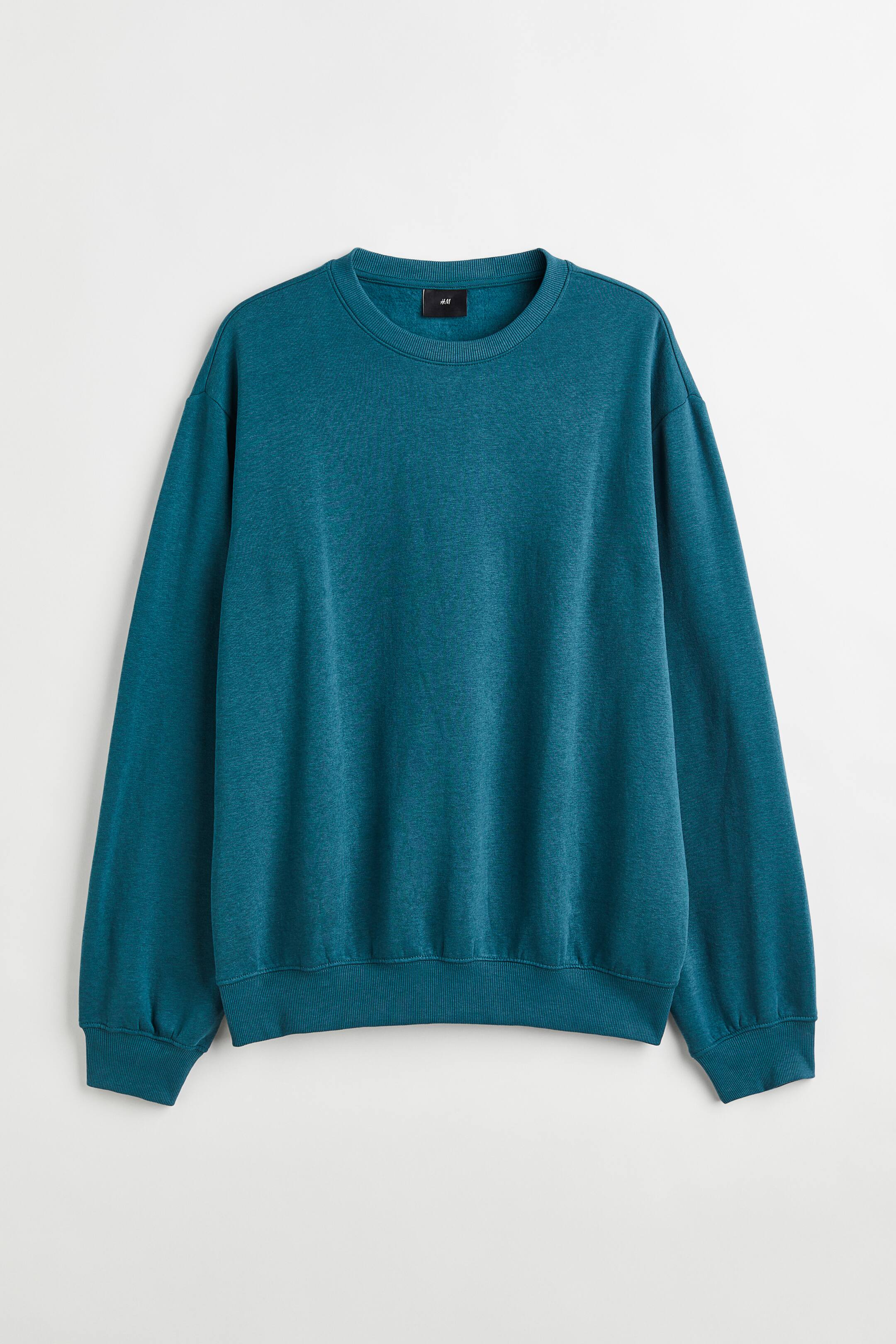 View larger image: Relaxed Fit Sweatshirt - Dark turquoise - Men | H&M 1