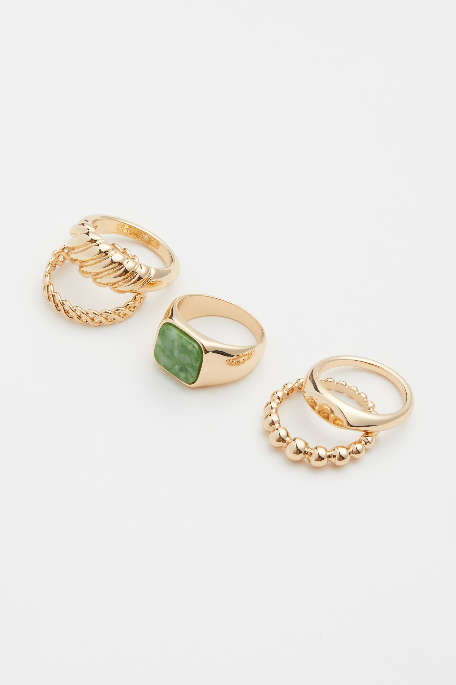 5-pack Rings - Gold colour - 1