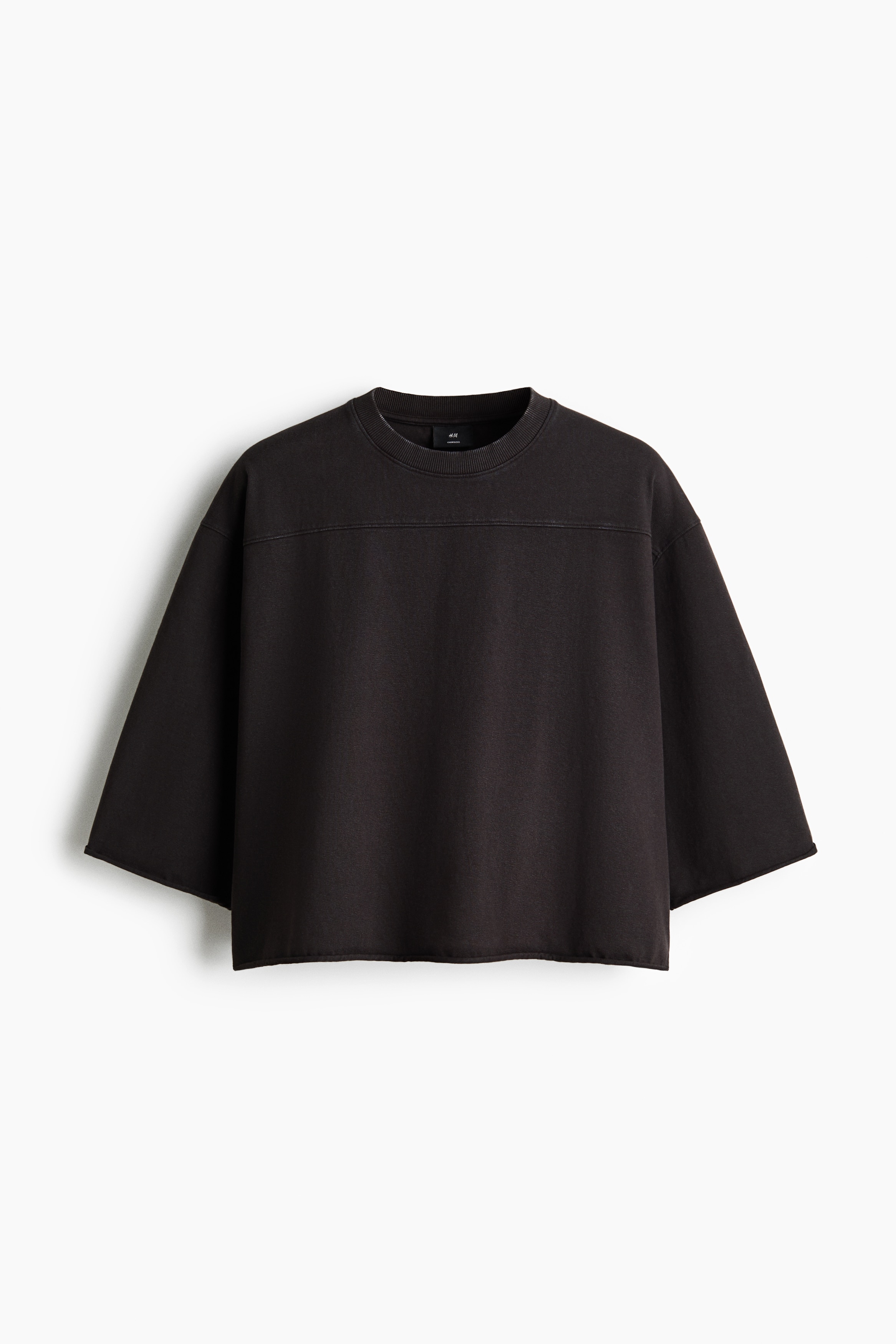 Oversized Fit Boxy Tee - Black/White/Light red