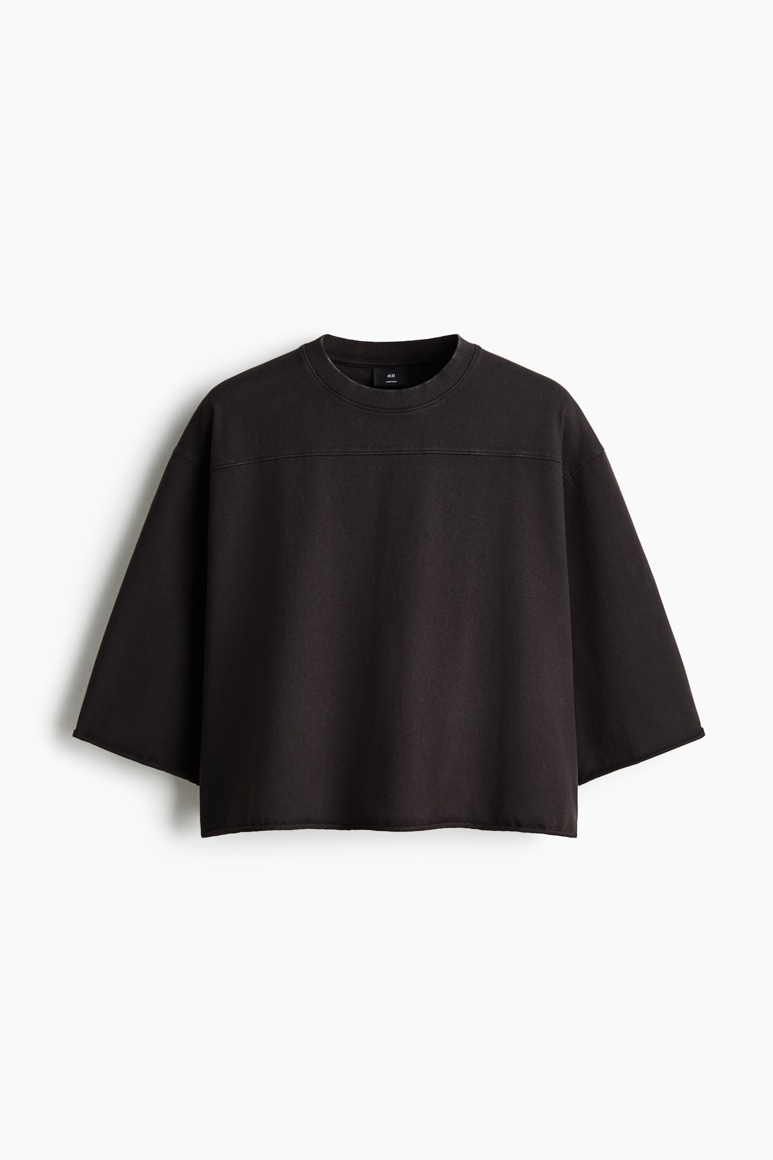 Oversized Boxy T-Shirt - Black/White/Light red