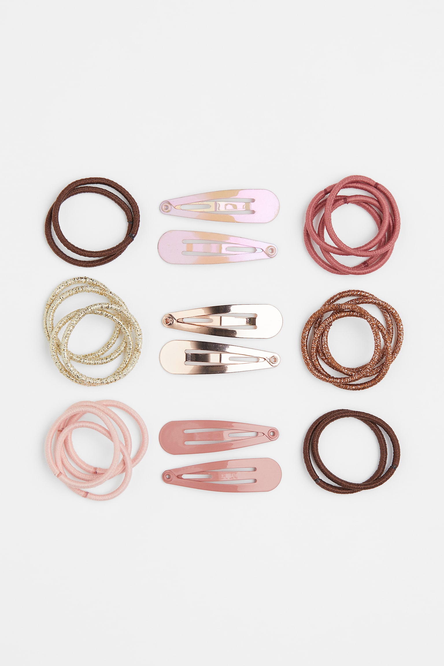 Hair elastics and clips - Powder pink/Gold-coloured/Dusty pink/Cream/Pink/Gold-coloured - 1