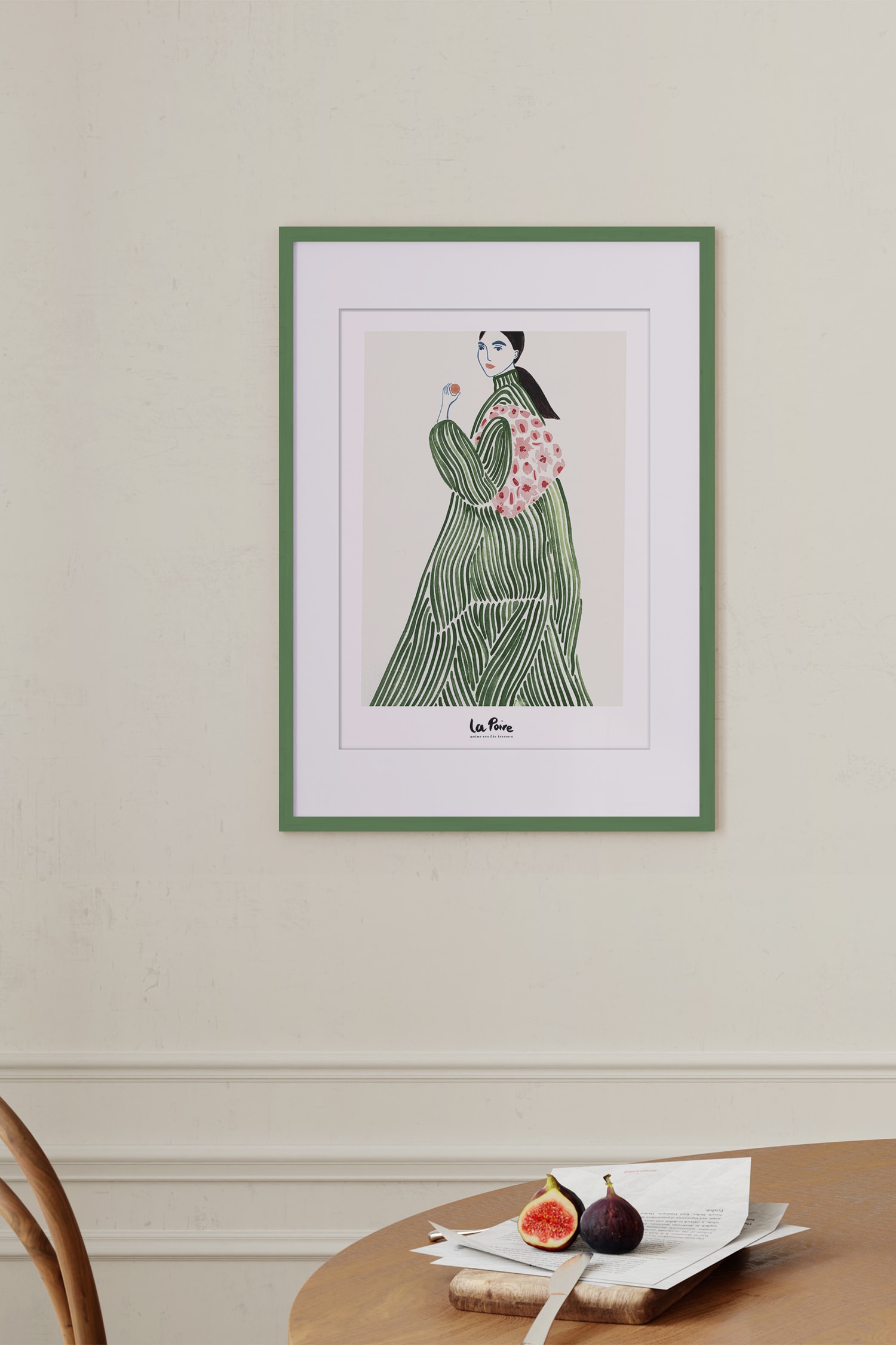 La Poire - Green Coat (framed) - Flerfarvet