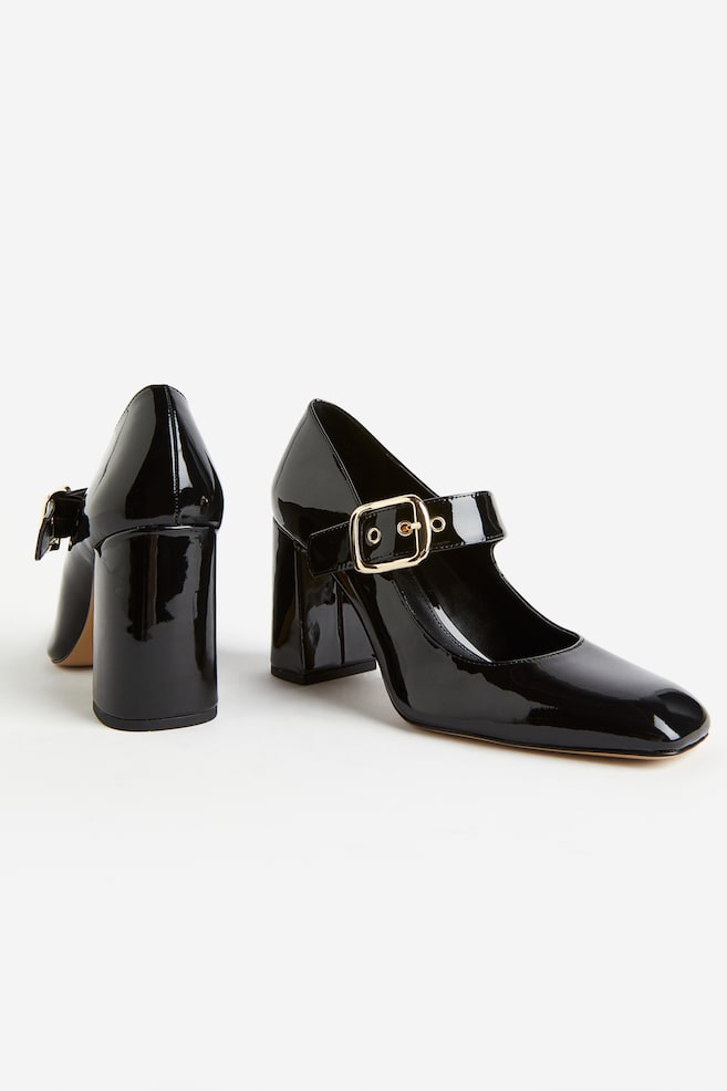 Block-heeled Mary Janes - Black - 2