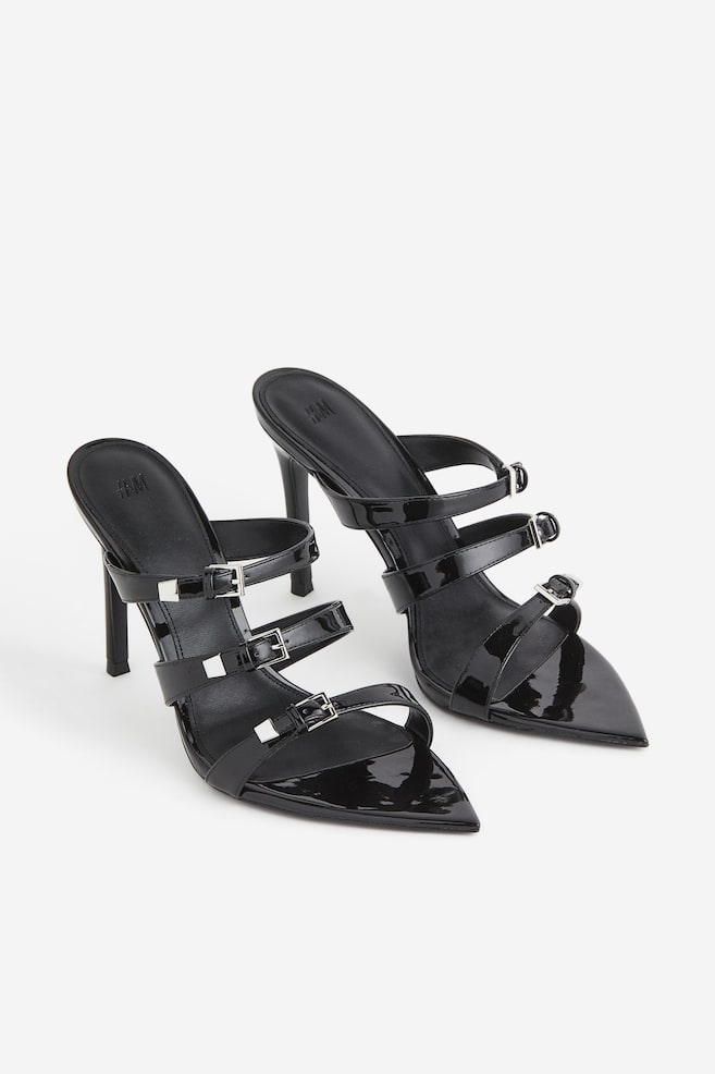 Pointed heeled sandals - Black/White - 2