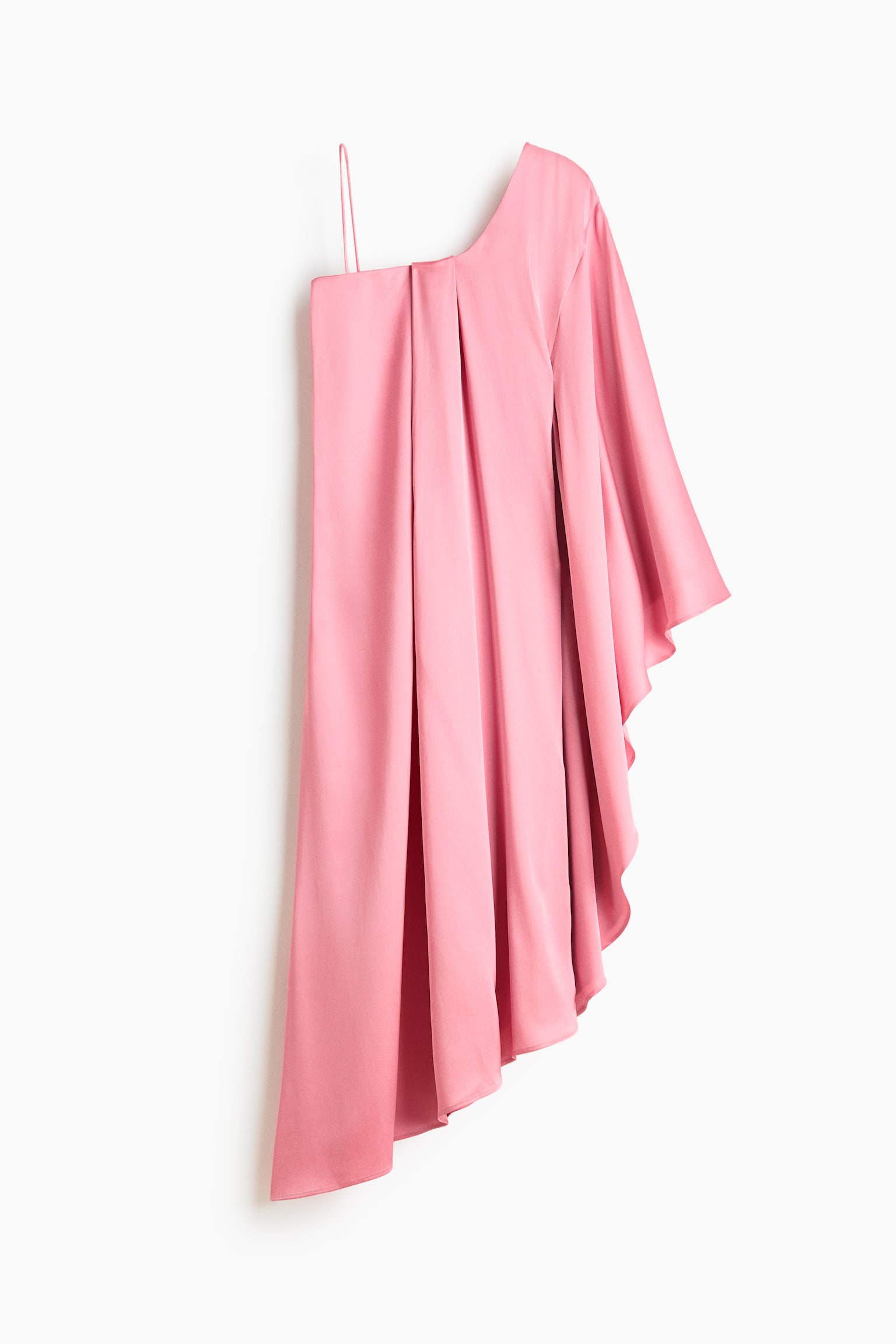One shoulder-kaftankjole i sateng - Rosa - 1