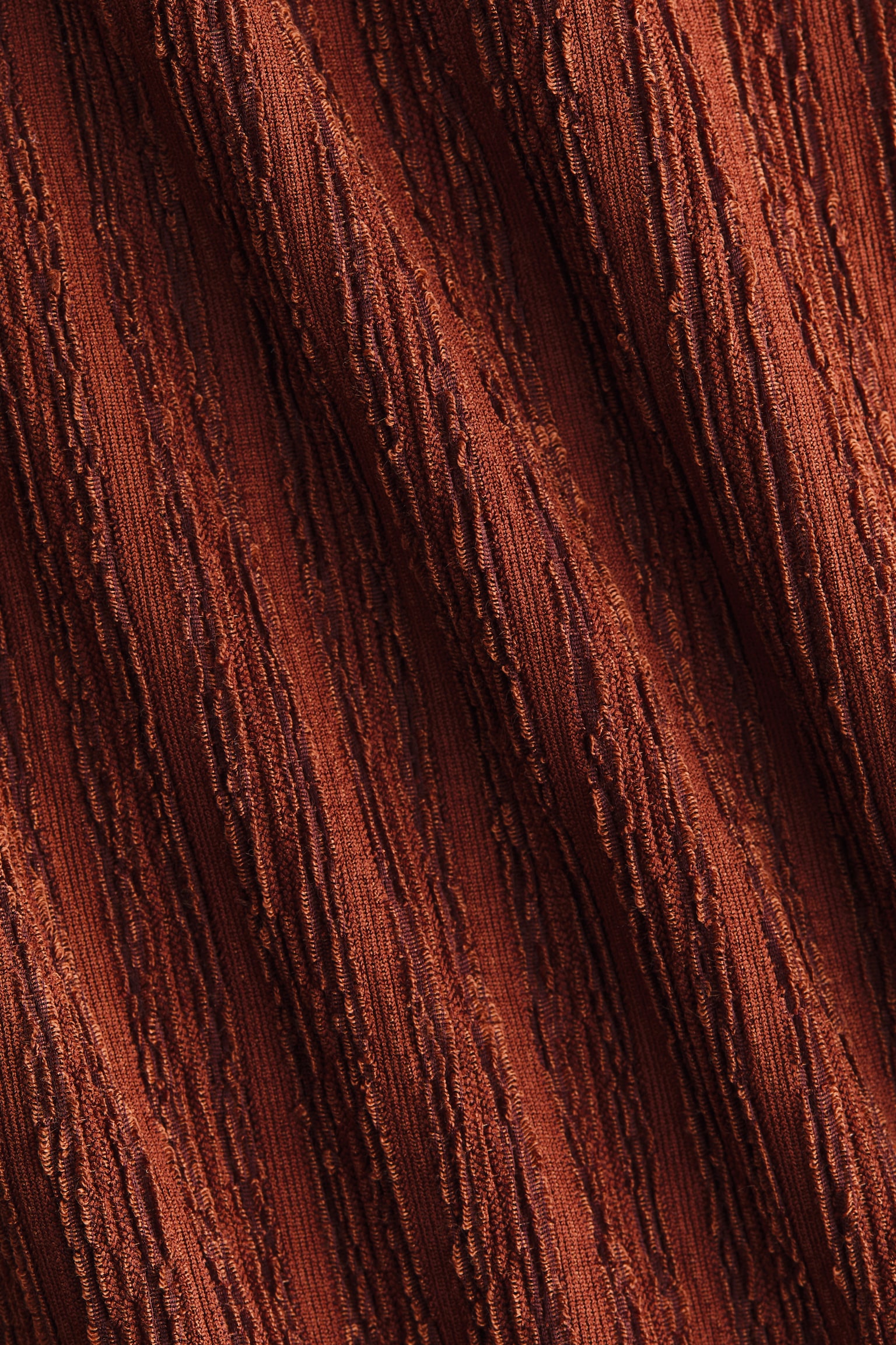 Crinkled sleeveless dress - Rust brown - 5