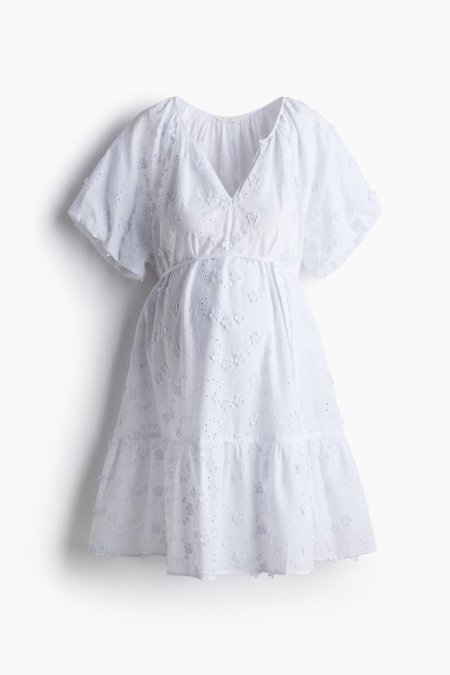 MAMA Broderie anglaise dress - White - 1