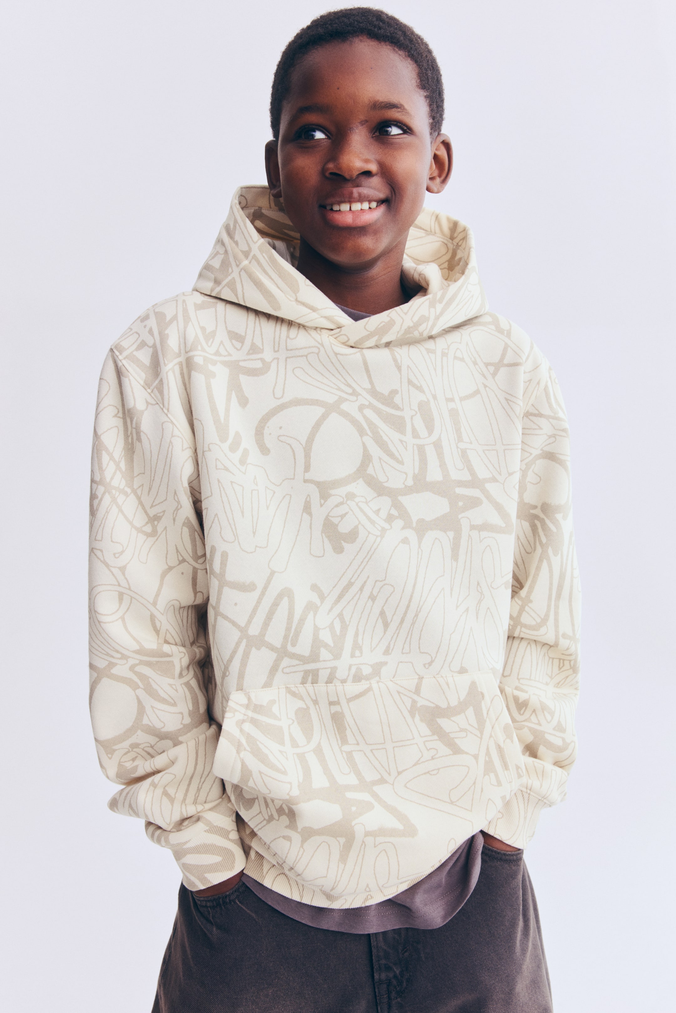View larger image: Hoodie - Beige/Graffiti - Kids | H&M GB 1