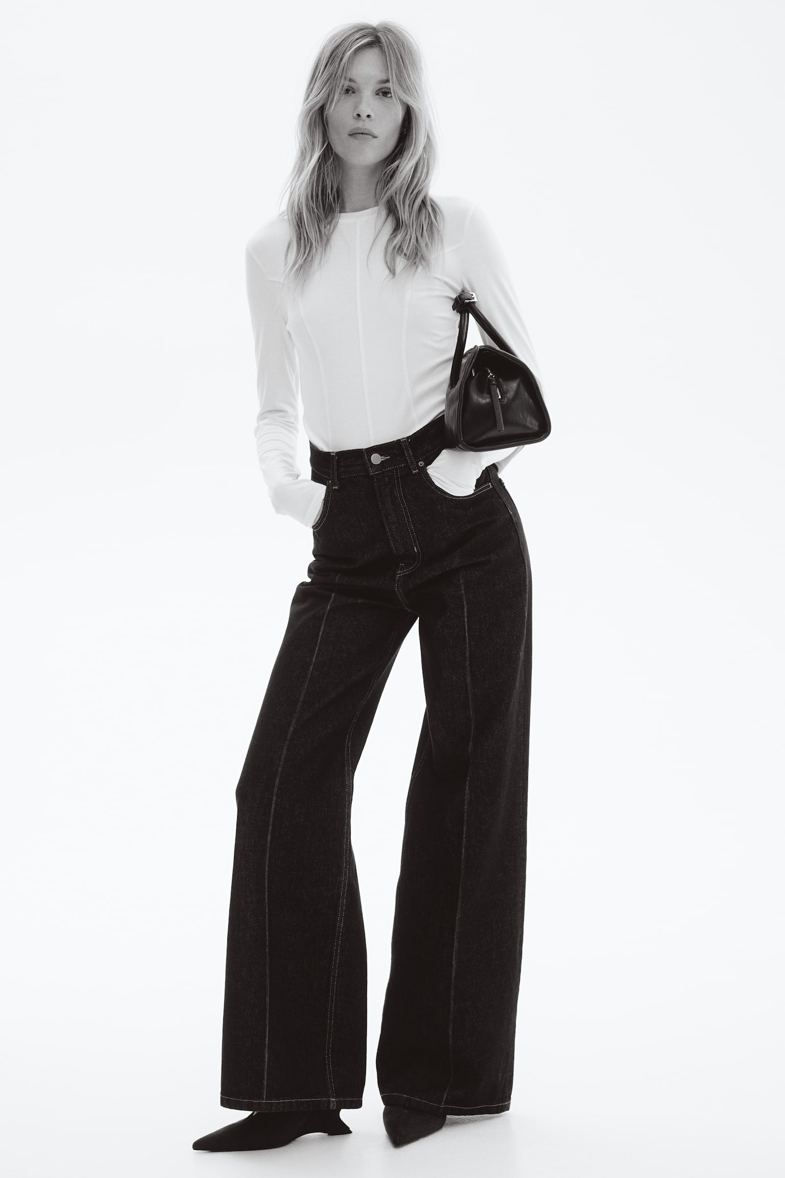 Long-sleeved jersey top - White/Dark purple/Black - 5