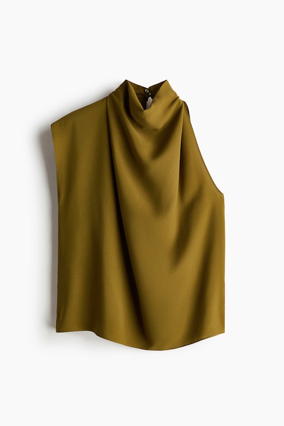 Женские топы H&M Asymmetric Draped Top