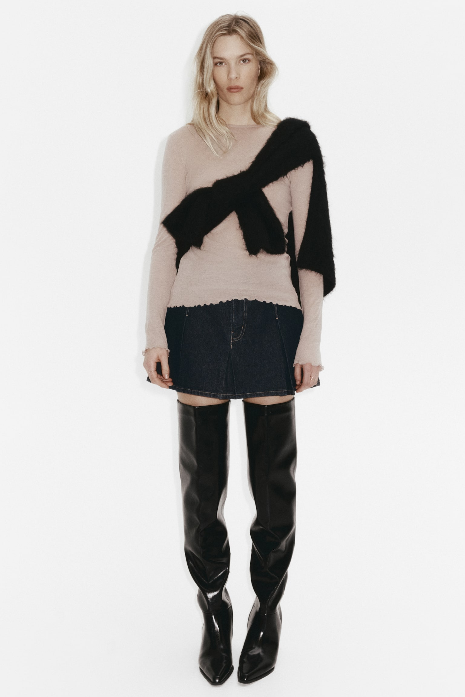 Wool top - Light mole/Light powder pink/Light blue - 1