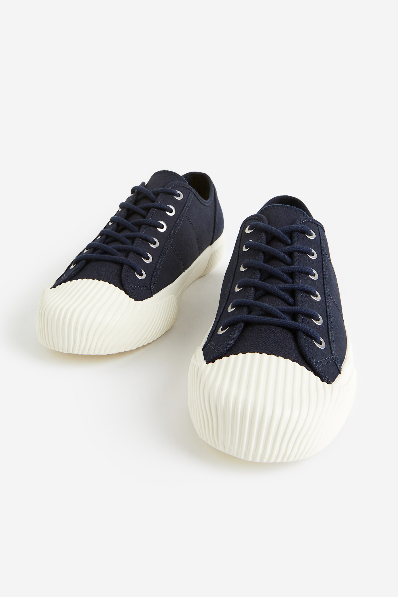 Canvas Sneakers - Navy blue/Cream/Beige/Khaki green - 1