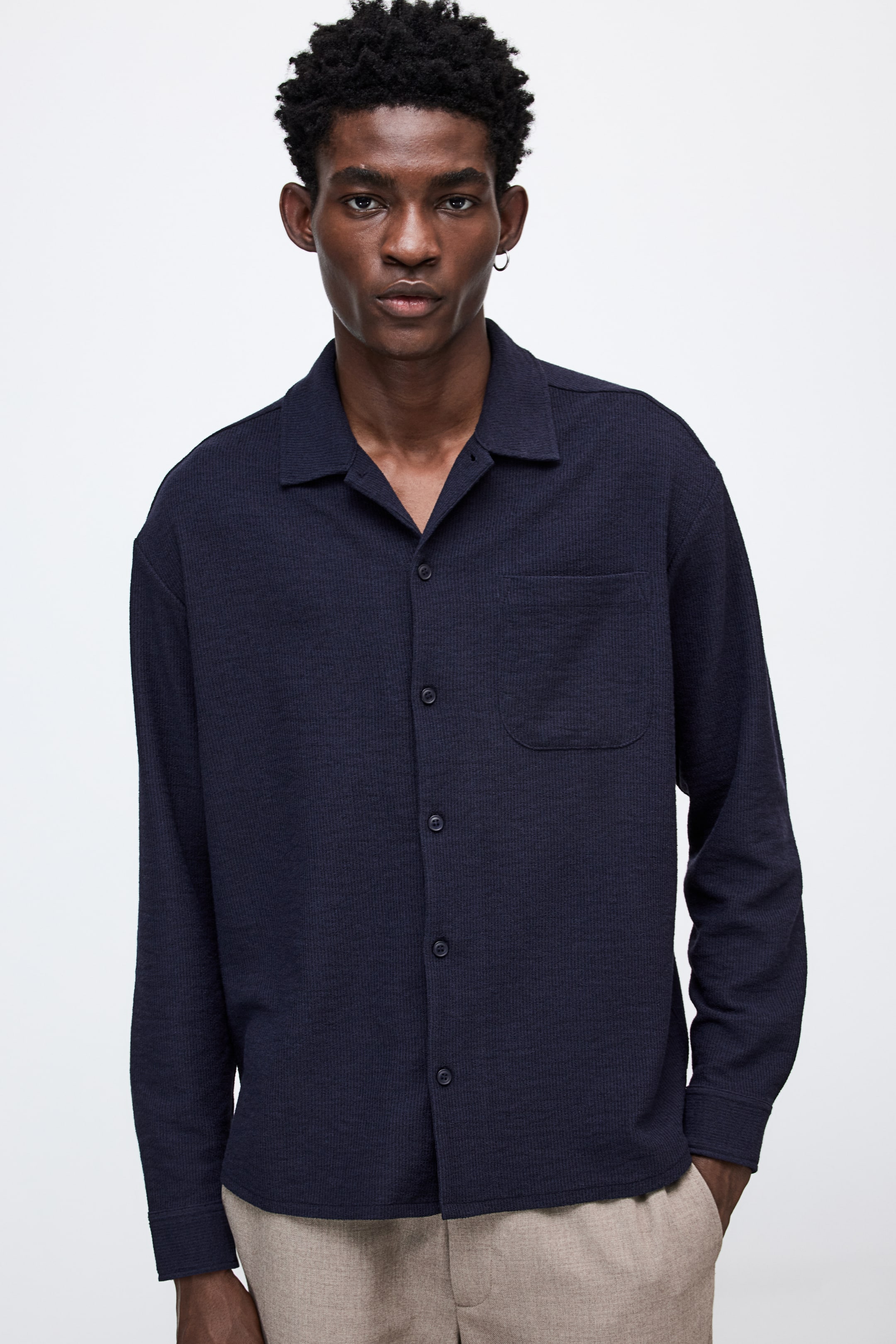 Loose Fit Textured Shirt