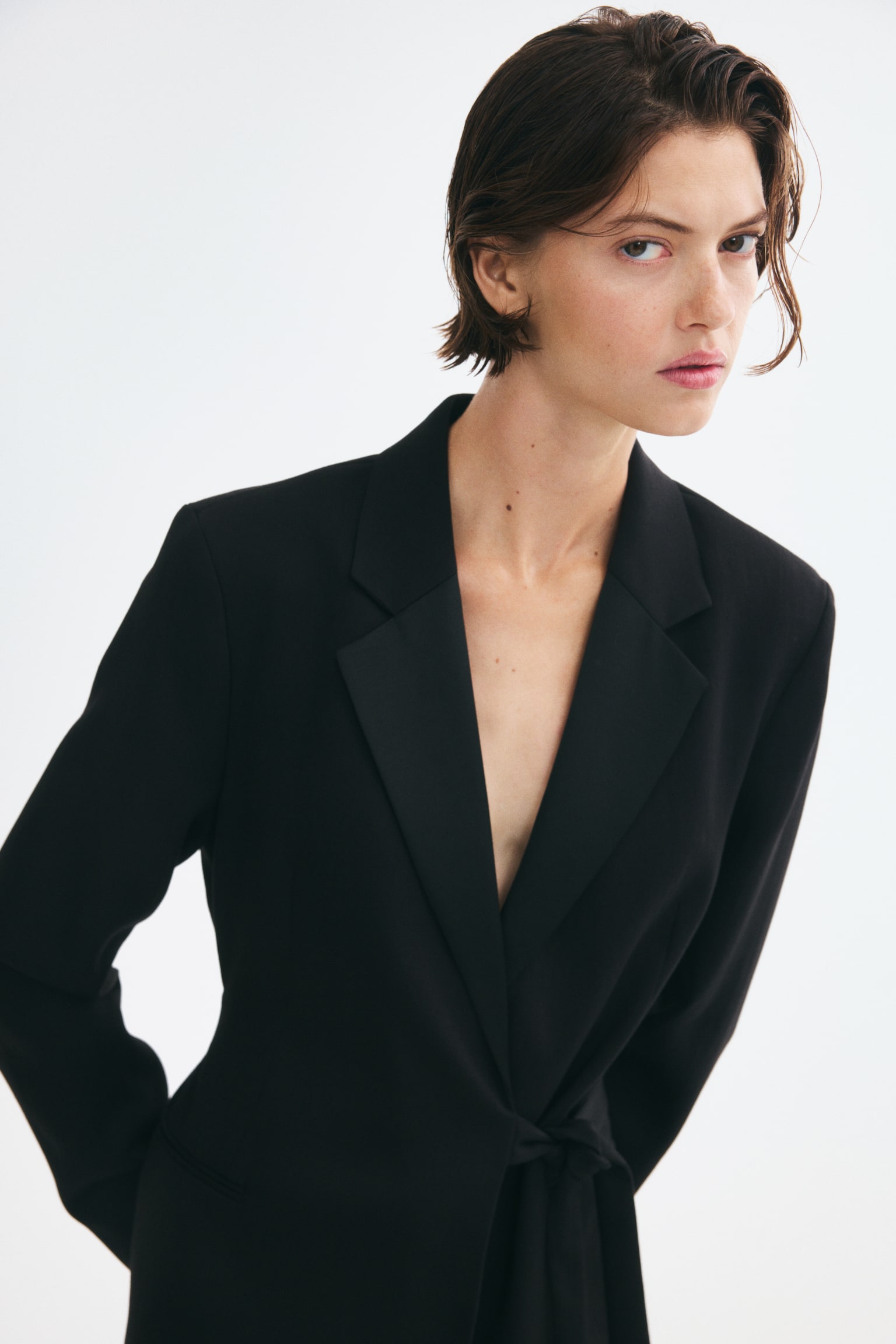 Женское платье H&M Wrap-front Jacket, цвет: Чёрный — фото 4