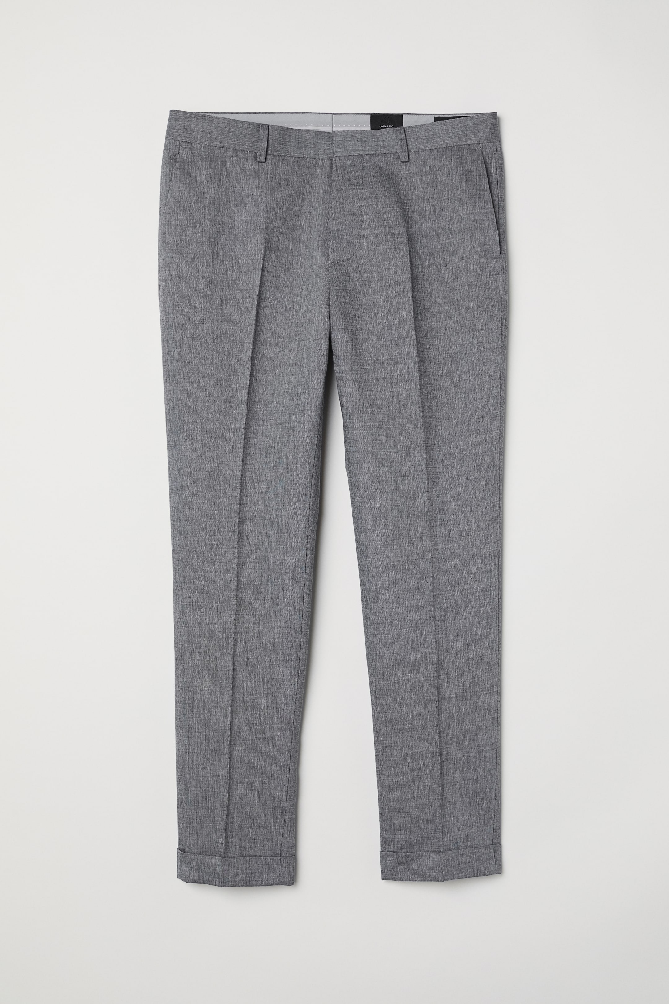 Cropped suit trousers Slim fit Dark grey marl Men H&M IE