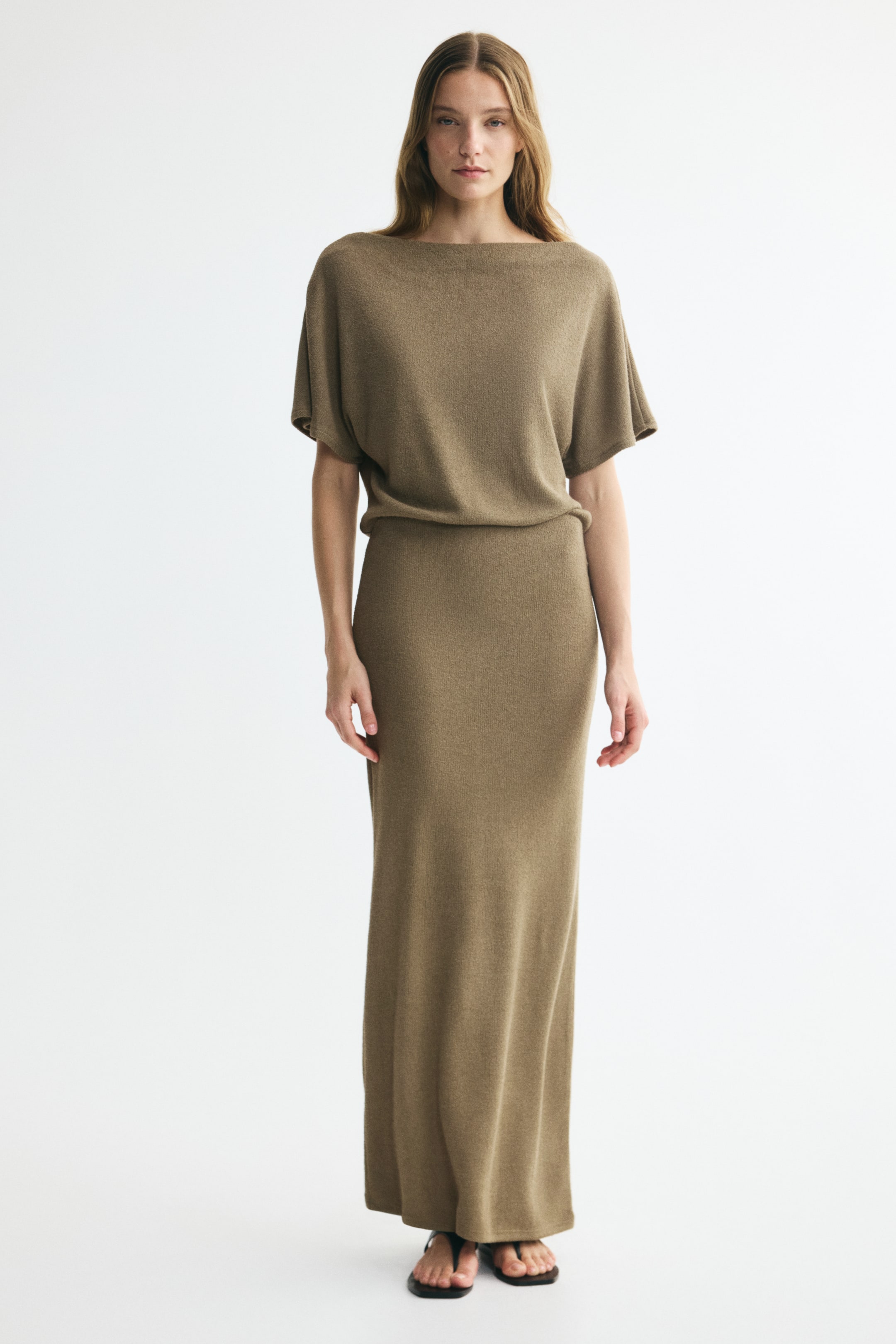 Boat-Neck Knit Dress