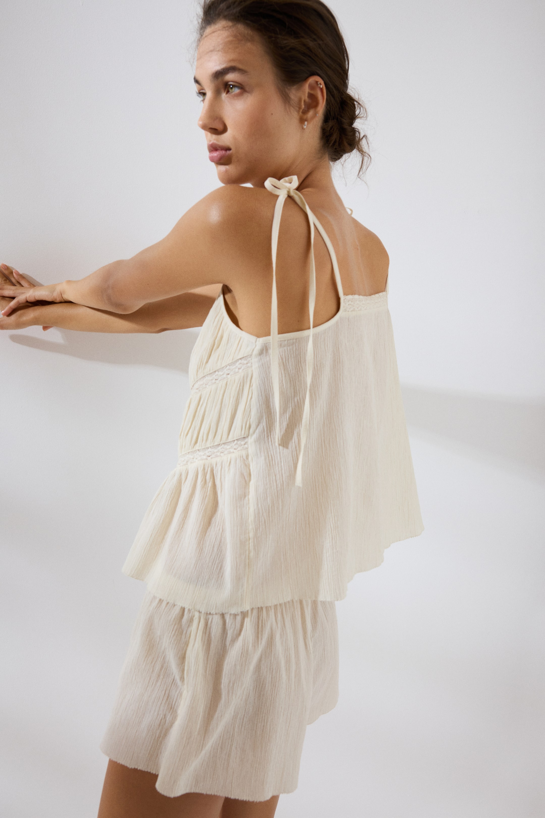 Lace-Detail Cotton Pajamas