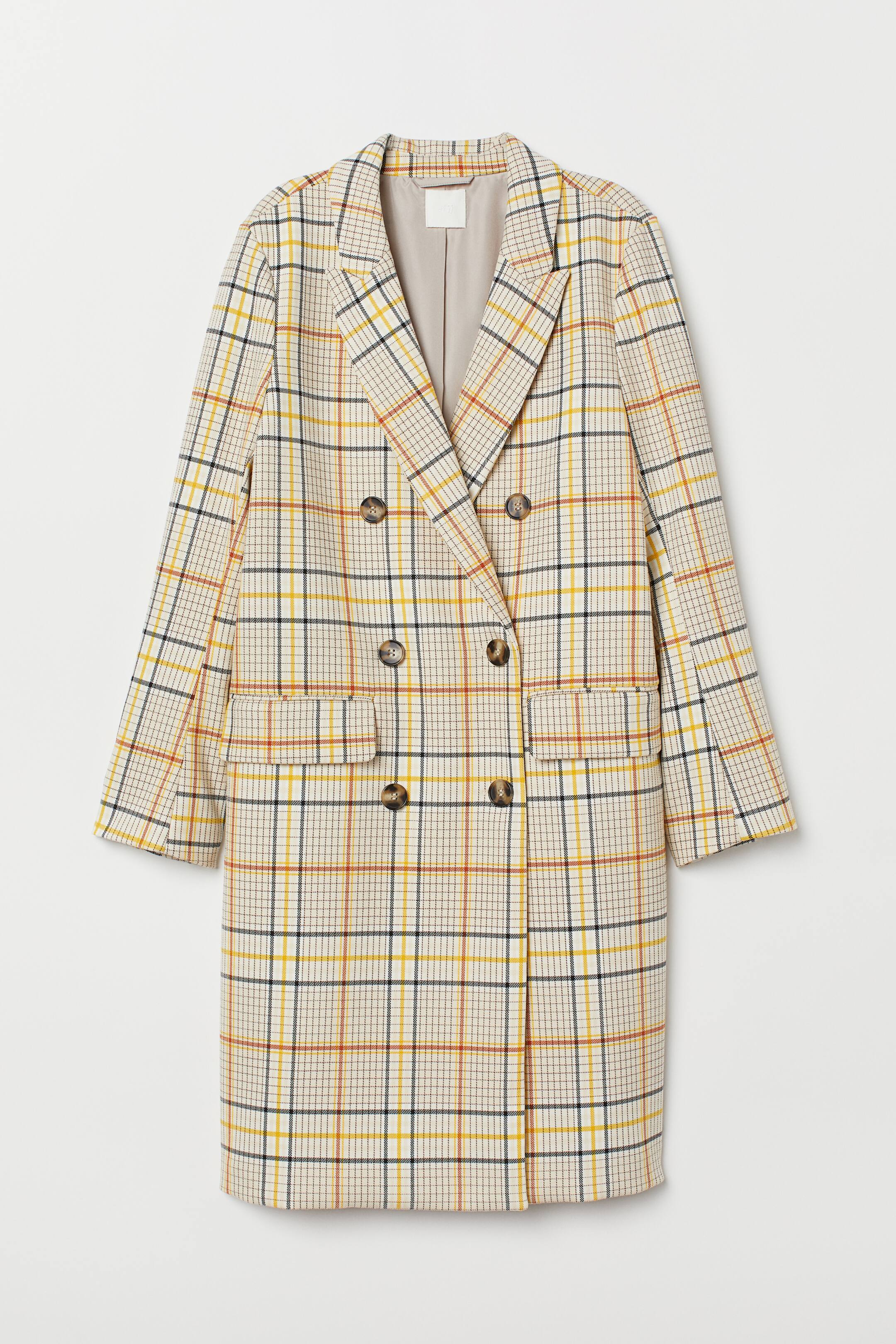 View larger image: Double-breasted coat - Beige/Checked - Ladies | H&M IE 1