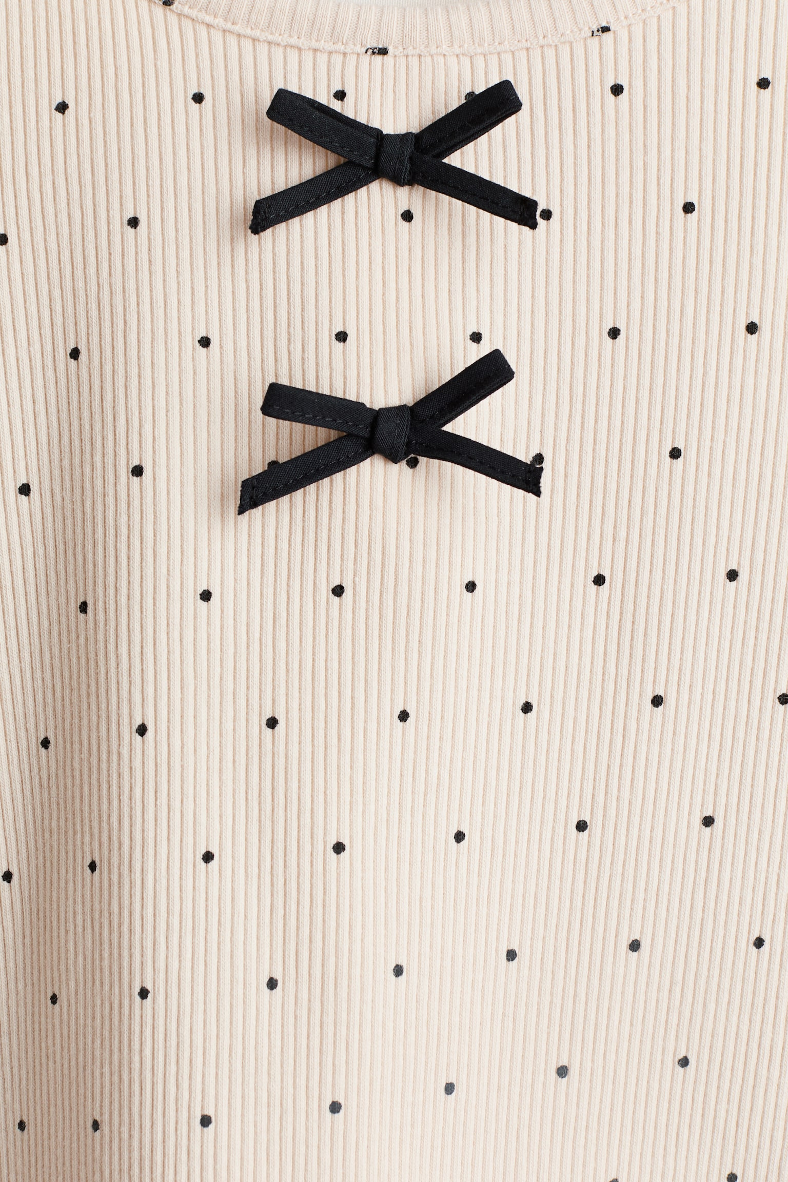 Áo cotton gân nổi - Light beige/Spotted/Màu trắng/Kẻ xanh tím than/Màu kem/Hoa - 2